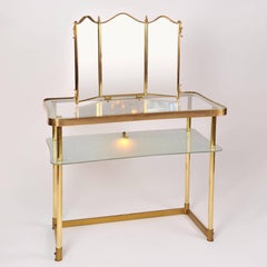 1950s Polka Dot Italian Dressing-Table or Vanity with Triptych Mirror