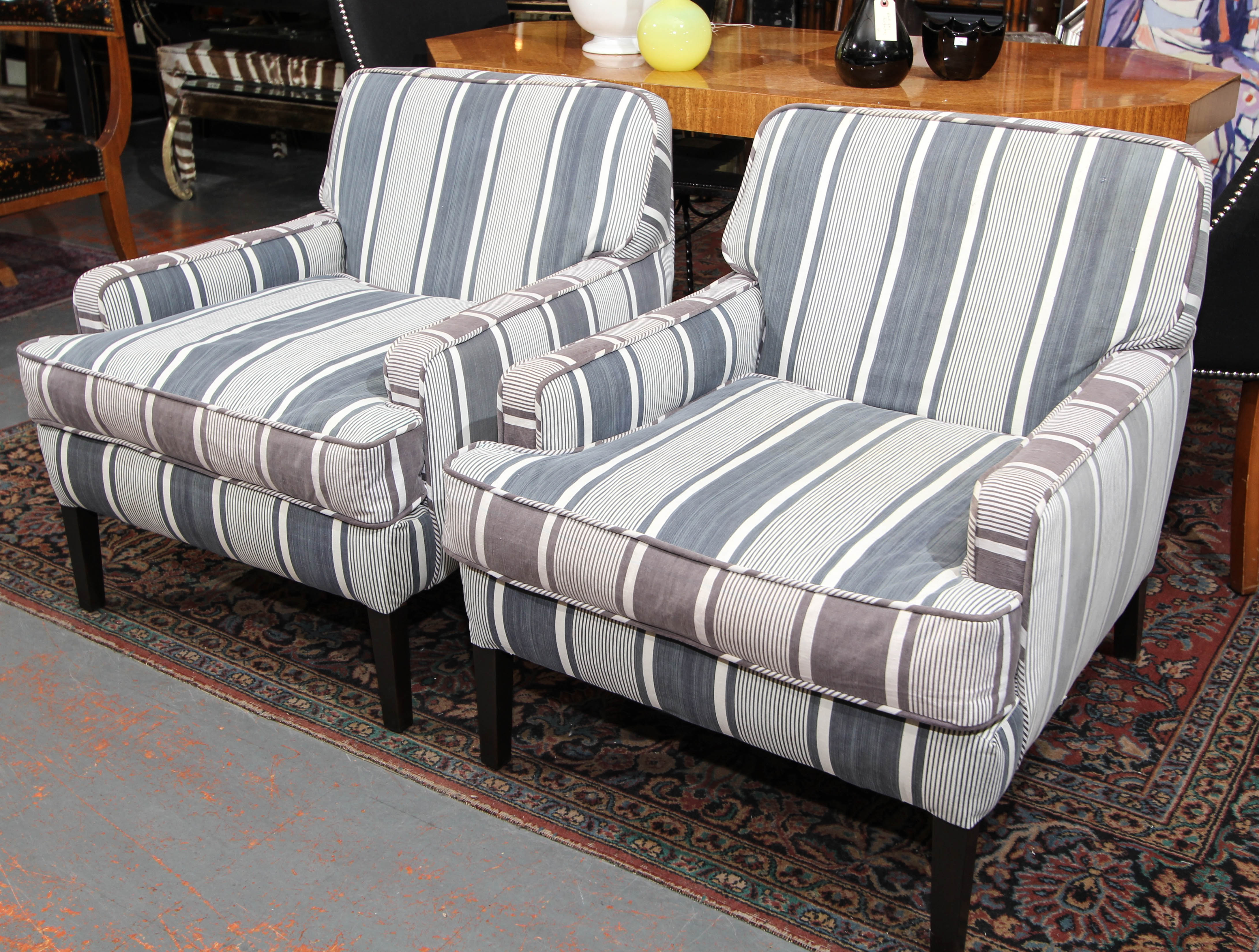 Pair of French Stripe Chairs