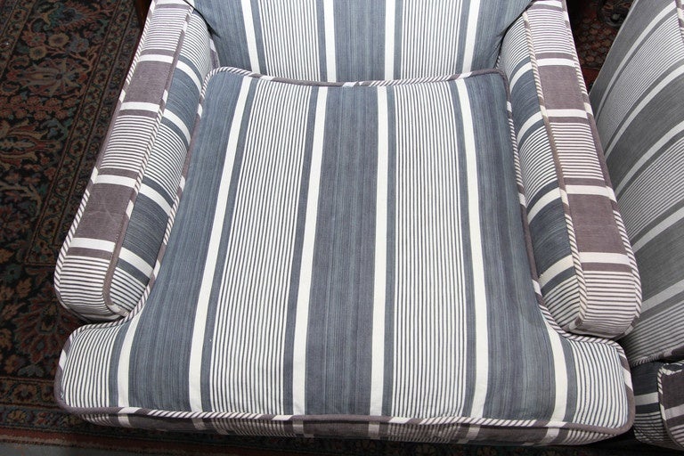 Pair of French Stripe Chairs In Good Condition In Seattle, WA