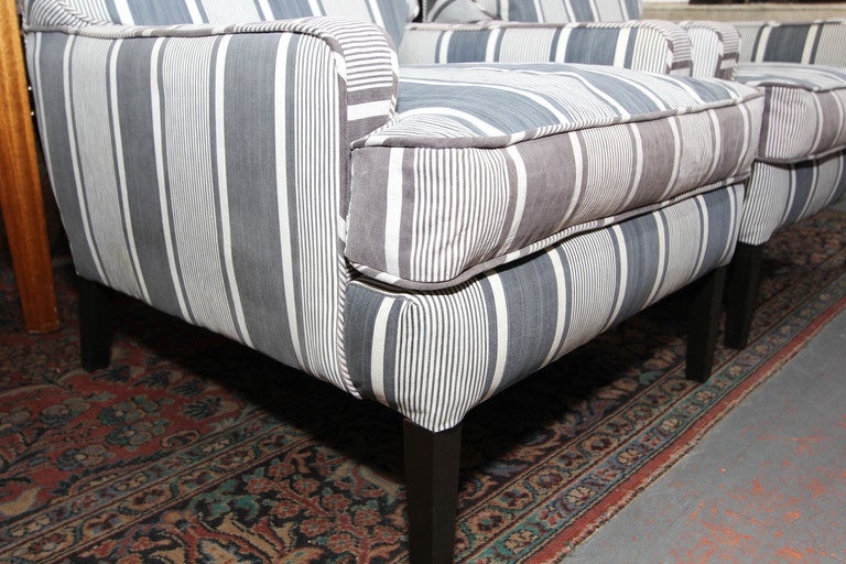 20th Century Pair of French Stripe Chairs