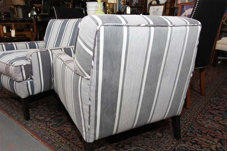 Pair of French Stripe Chairs 1