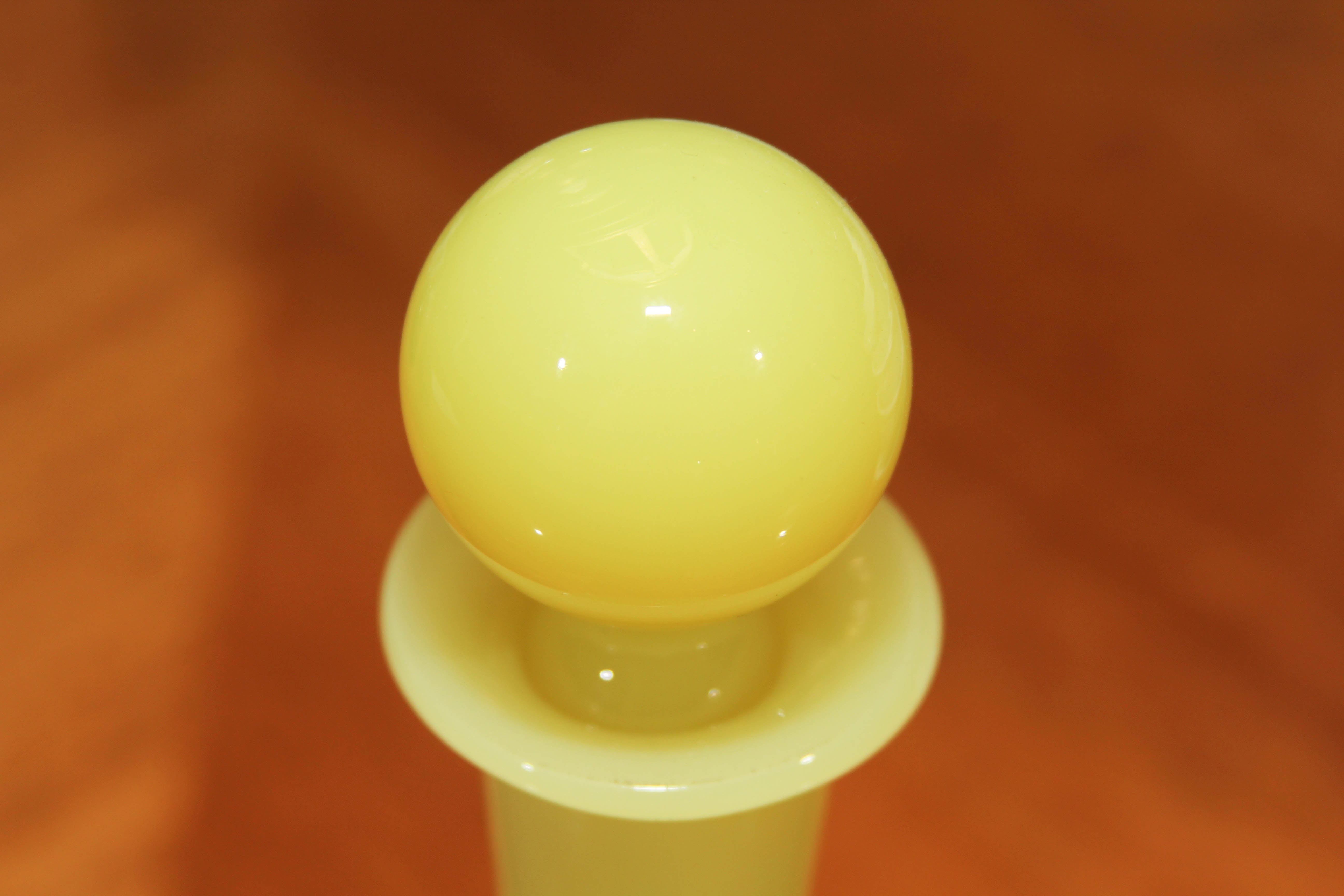 Mid-20th Century Yellow Opaline Decanter