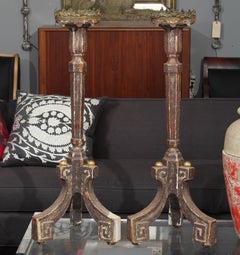 Antique Pair of Candle Stands
