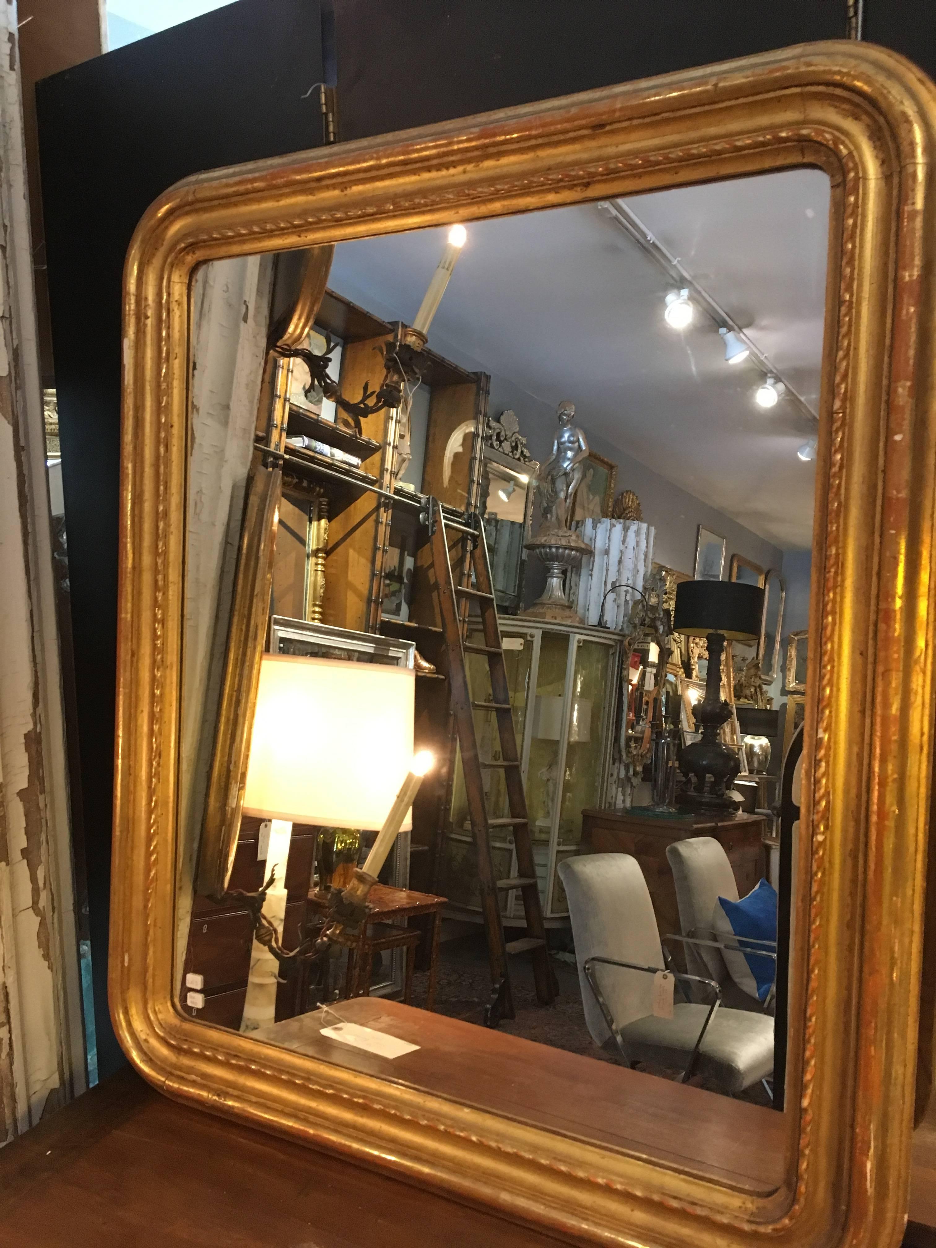 Pair of 19th Century Gilded French Mirrors 1