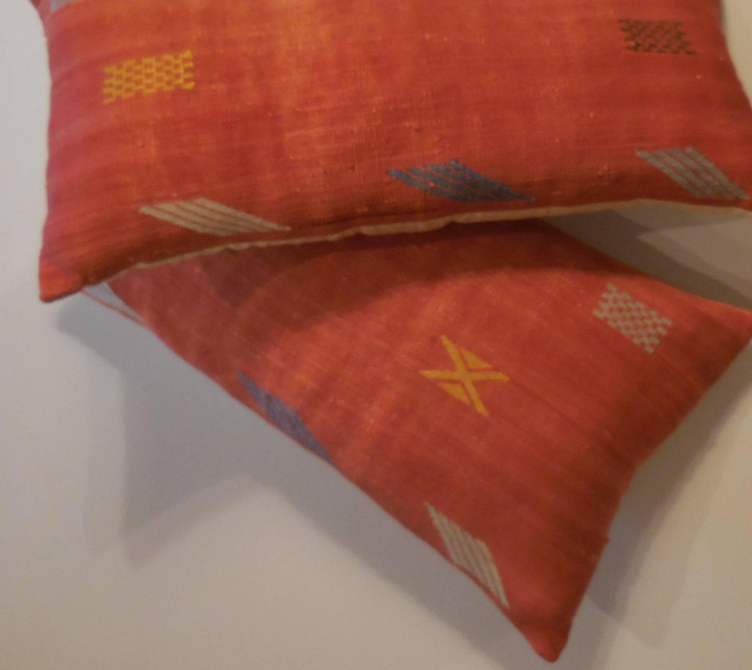 Pair of Silk Pillows at 1stdibs