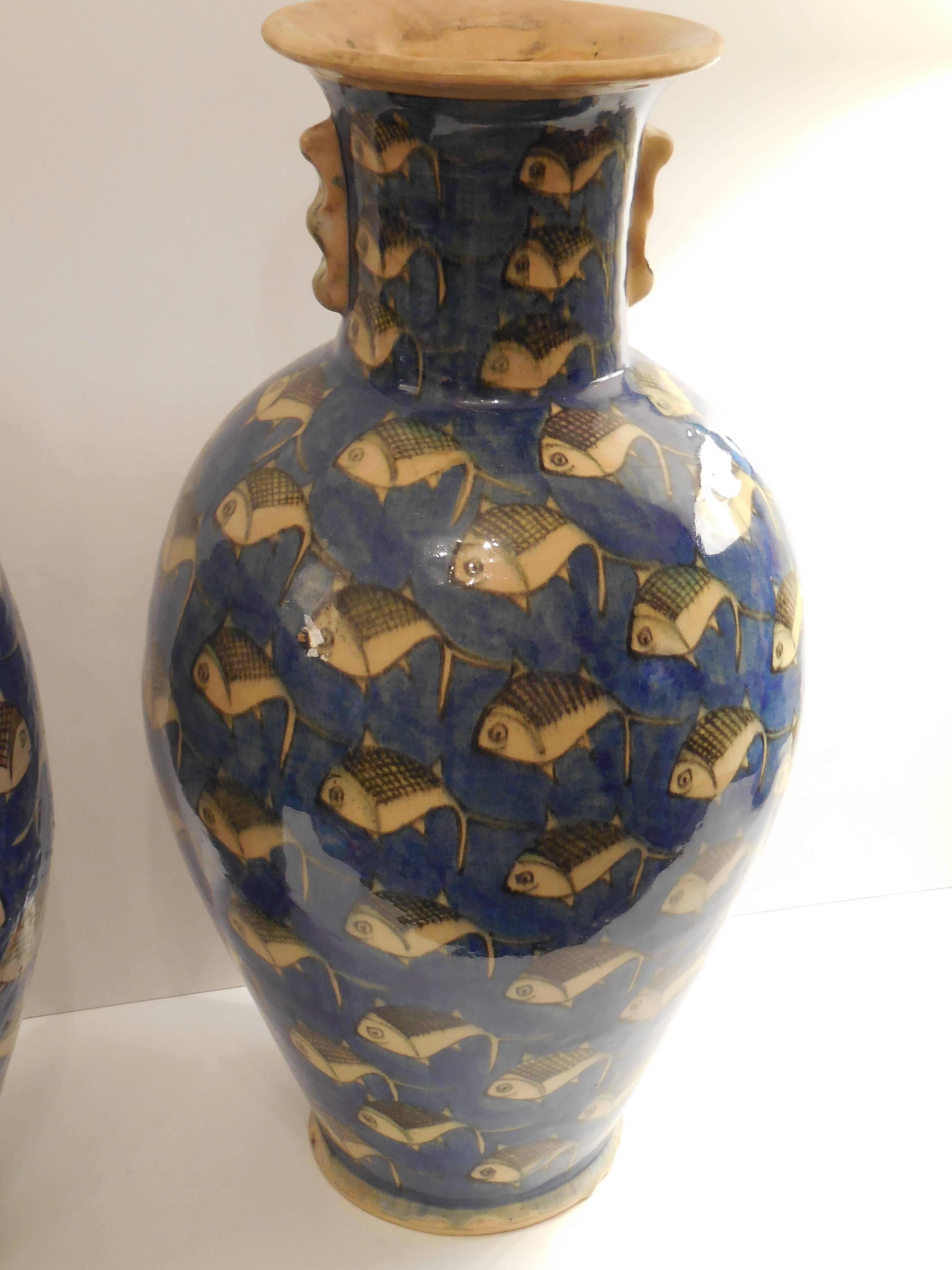 Pair of Antique Ceramic Persian Vases 1