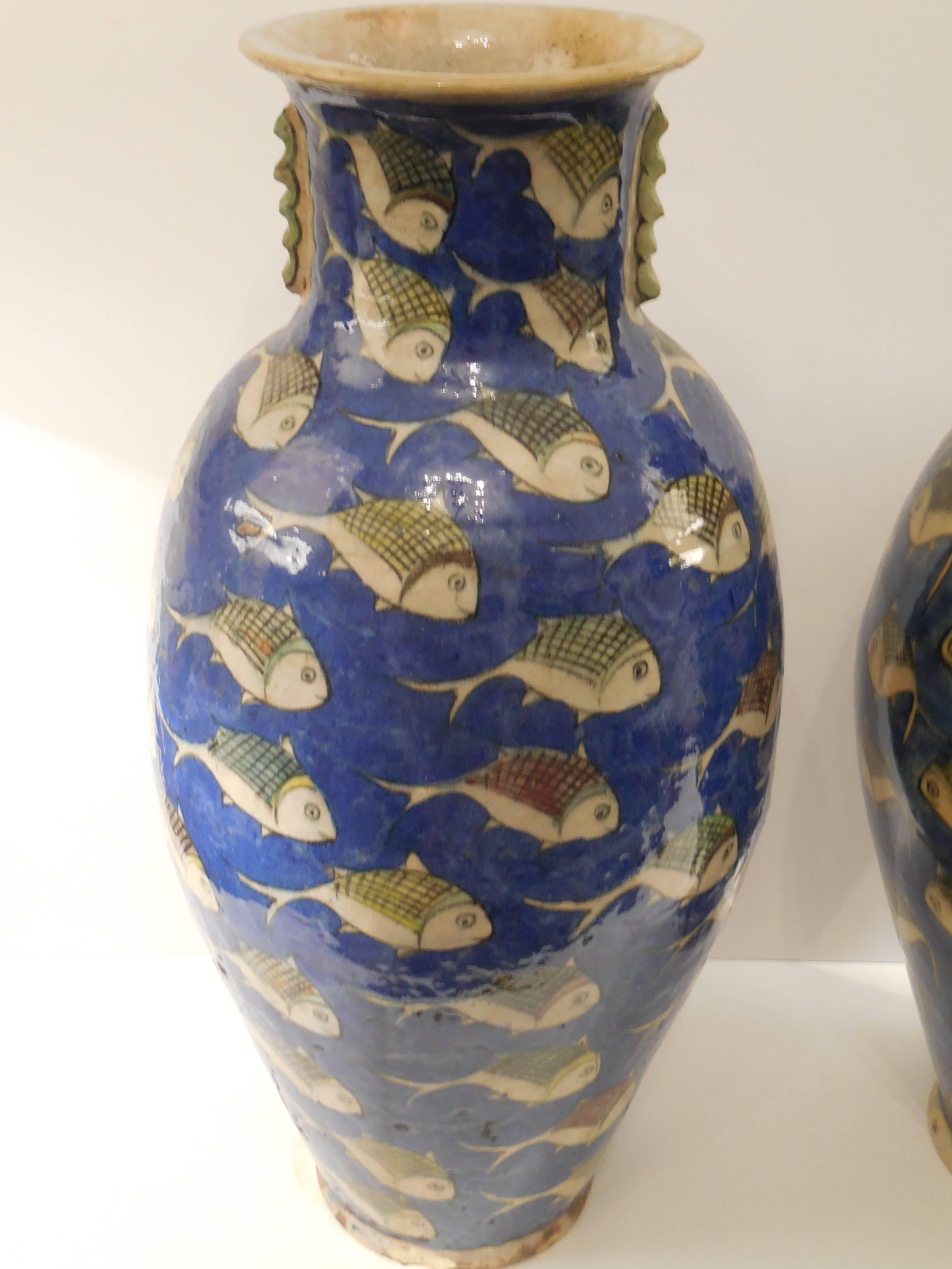 Pair of Antique Ceramic Persian Vases 3