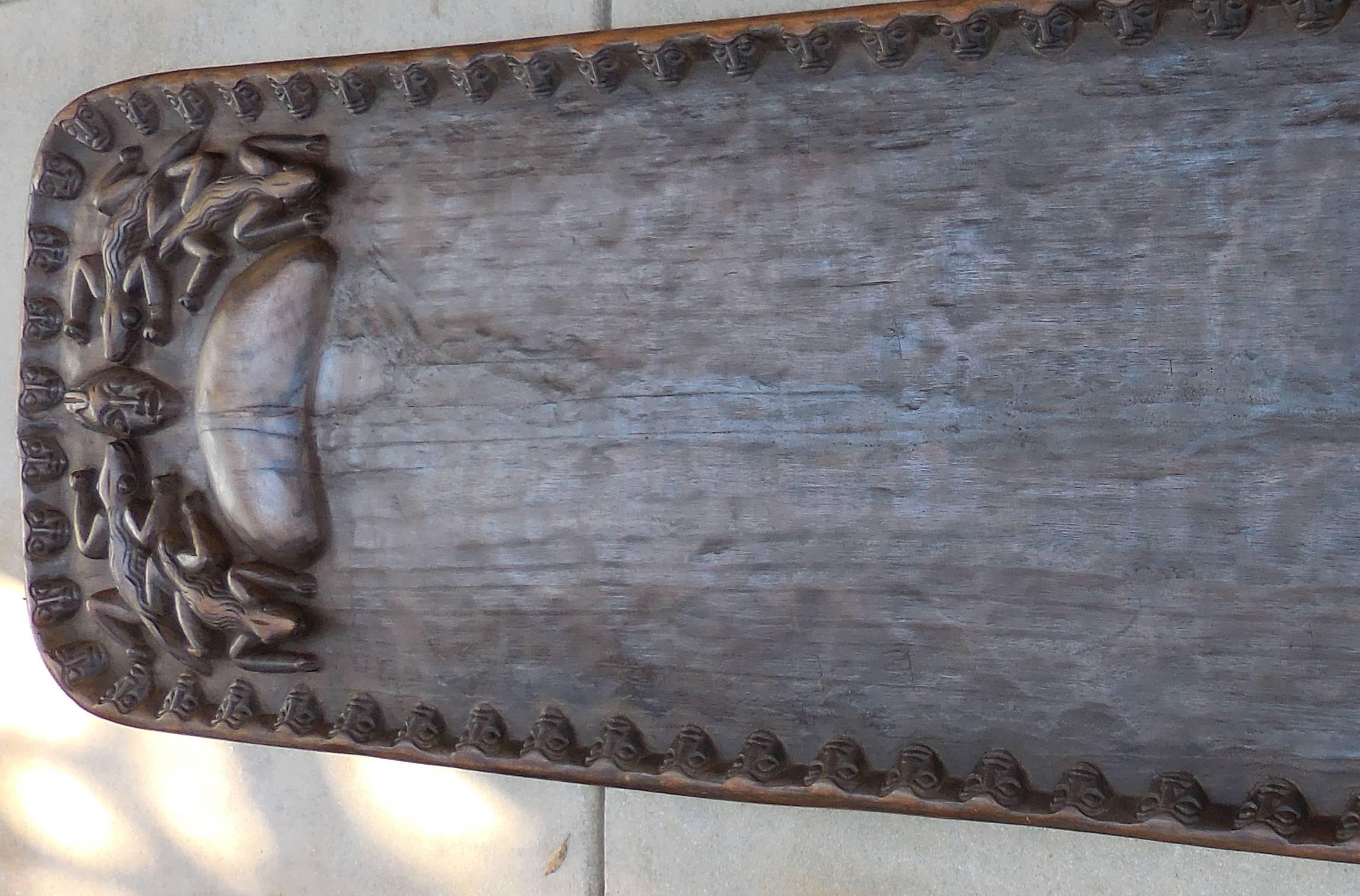 Carved African Coffee Table In Excellent Condition In Delray Beach, FL