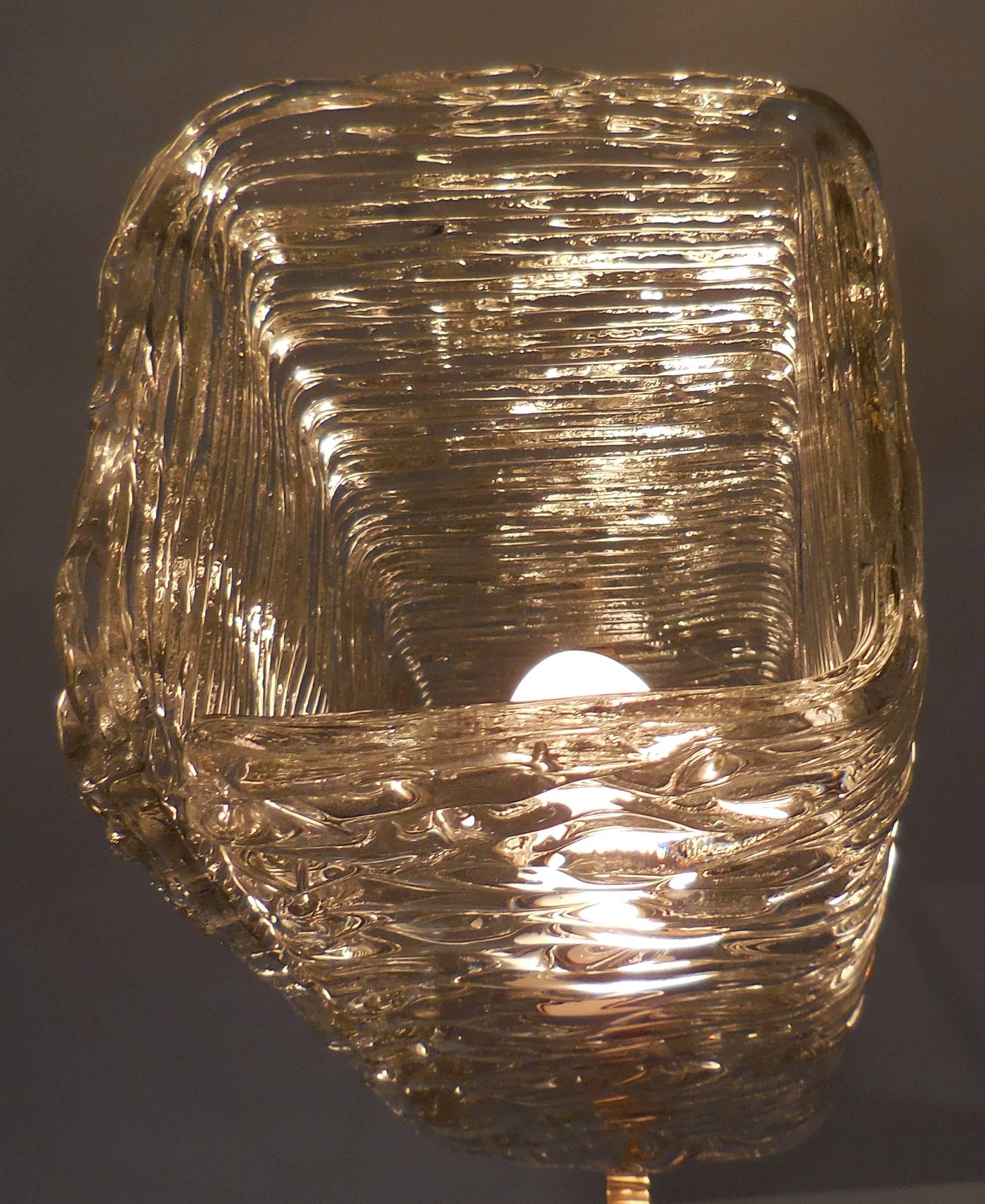 20th Century Vintage Texture Glass Chandelier
