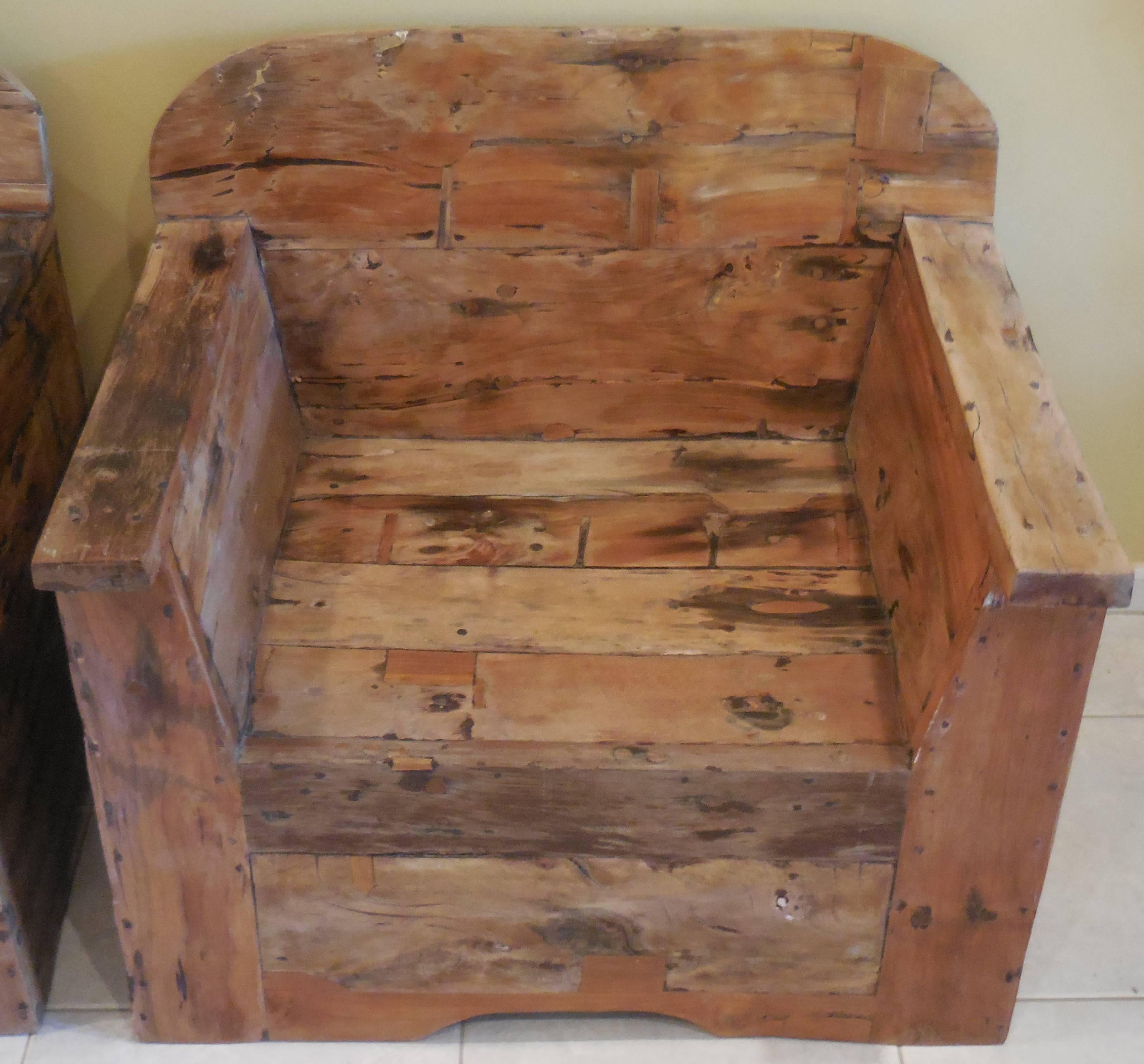 Pair of Vintage Hand Carved Wood Balinese Armchairs For Sale 2