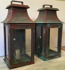Pair of Wall Hanging Copper Lantern