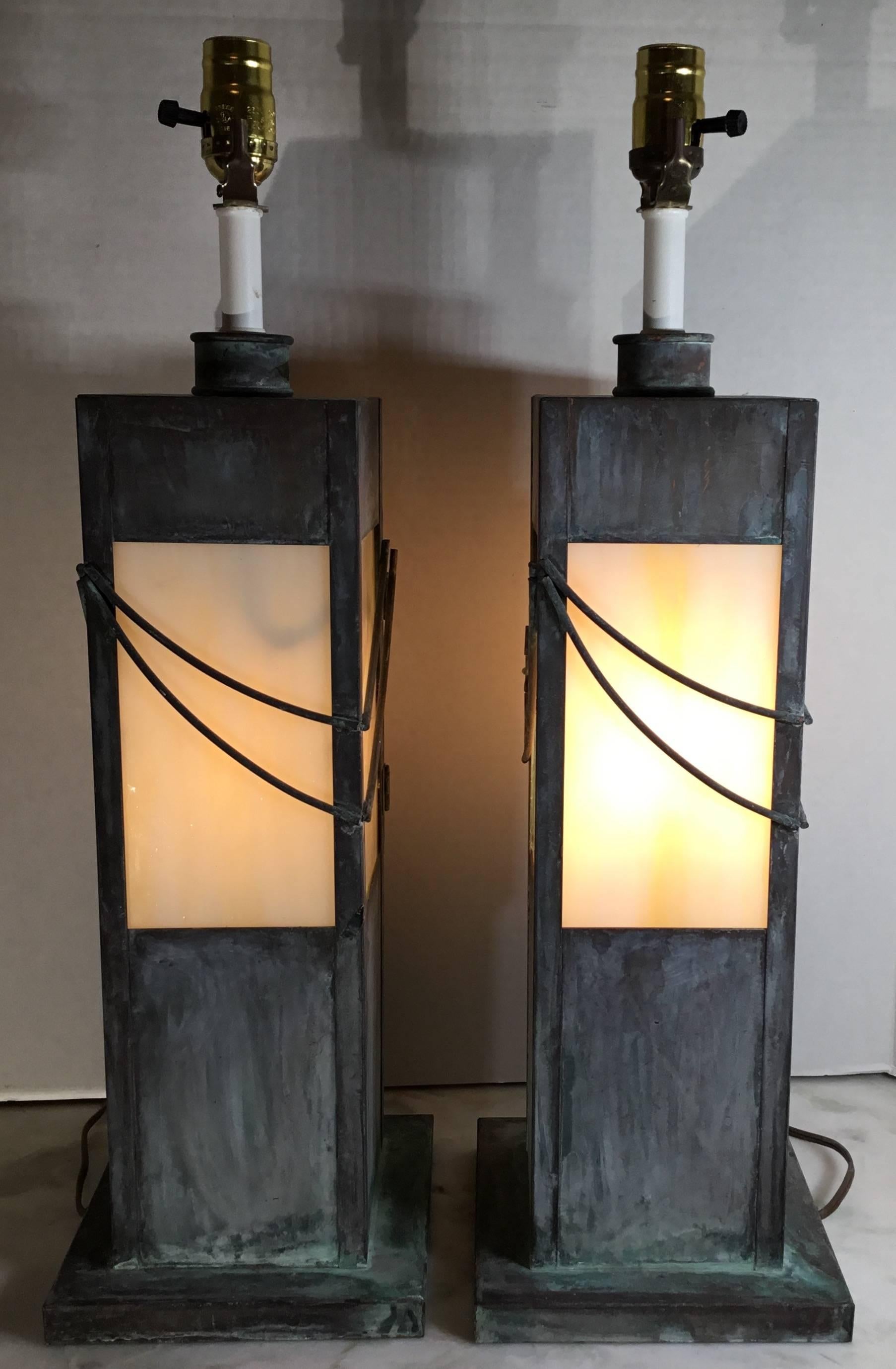Pair of Copper Table Lamps 1