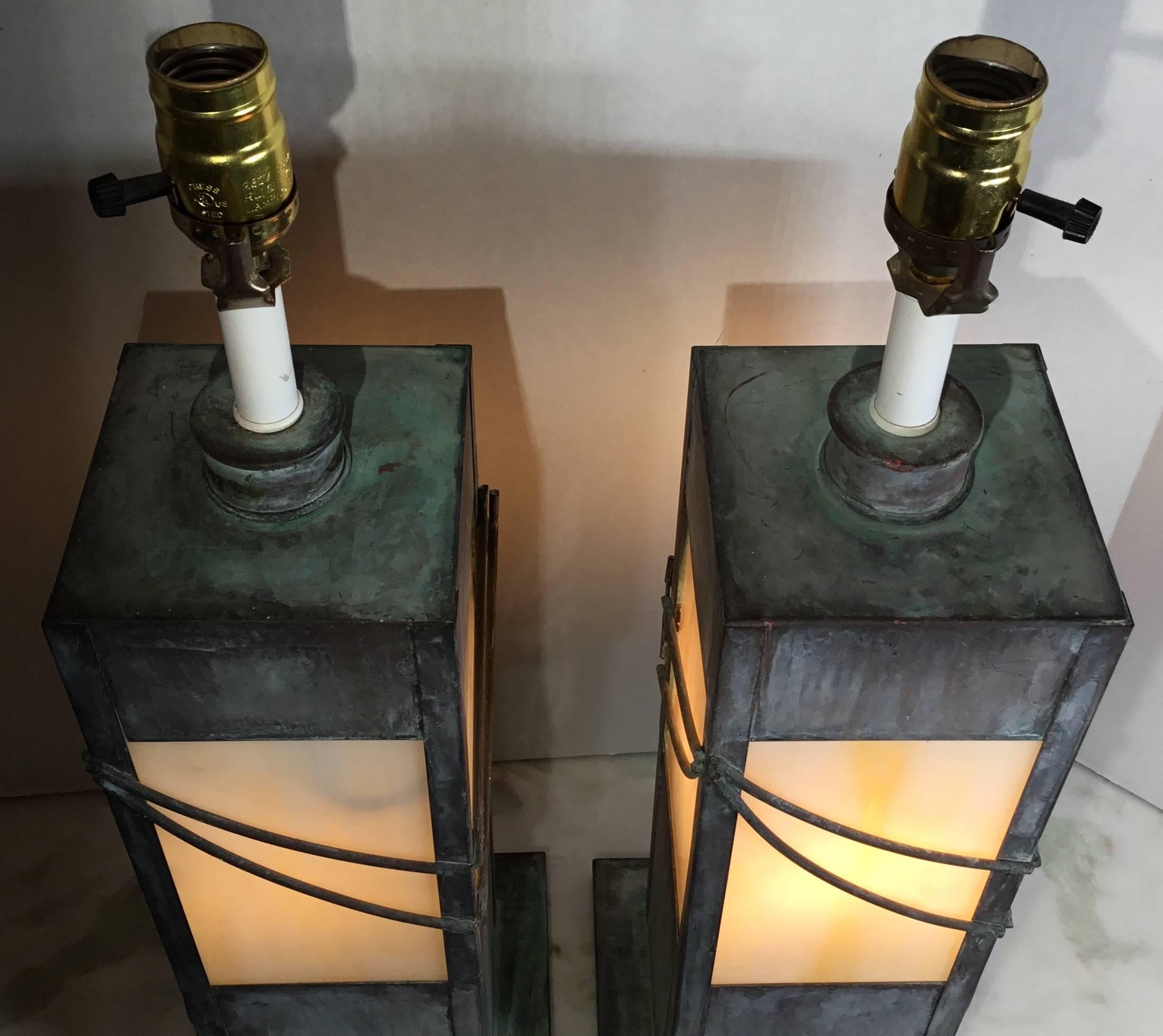 Pair of Copper Table Lamps 2