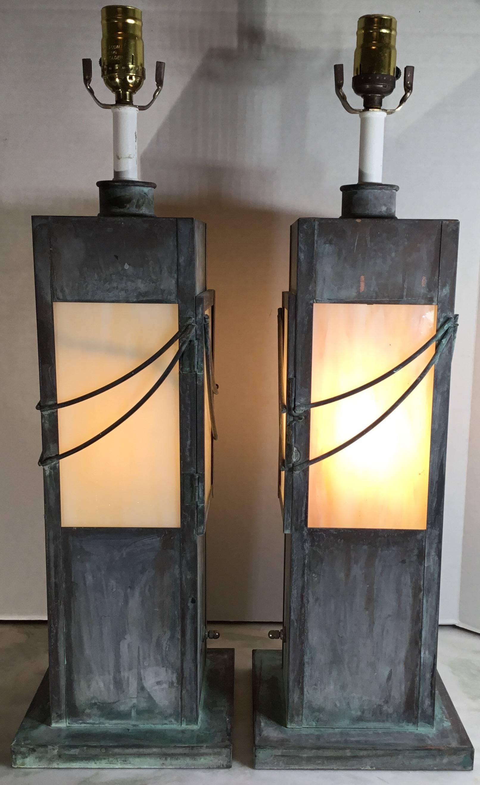 Pair of Copper Table Lamps 5