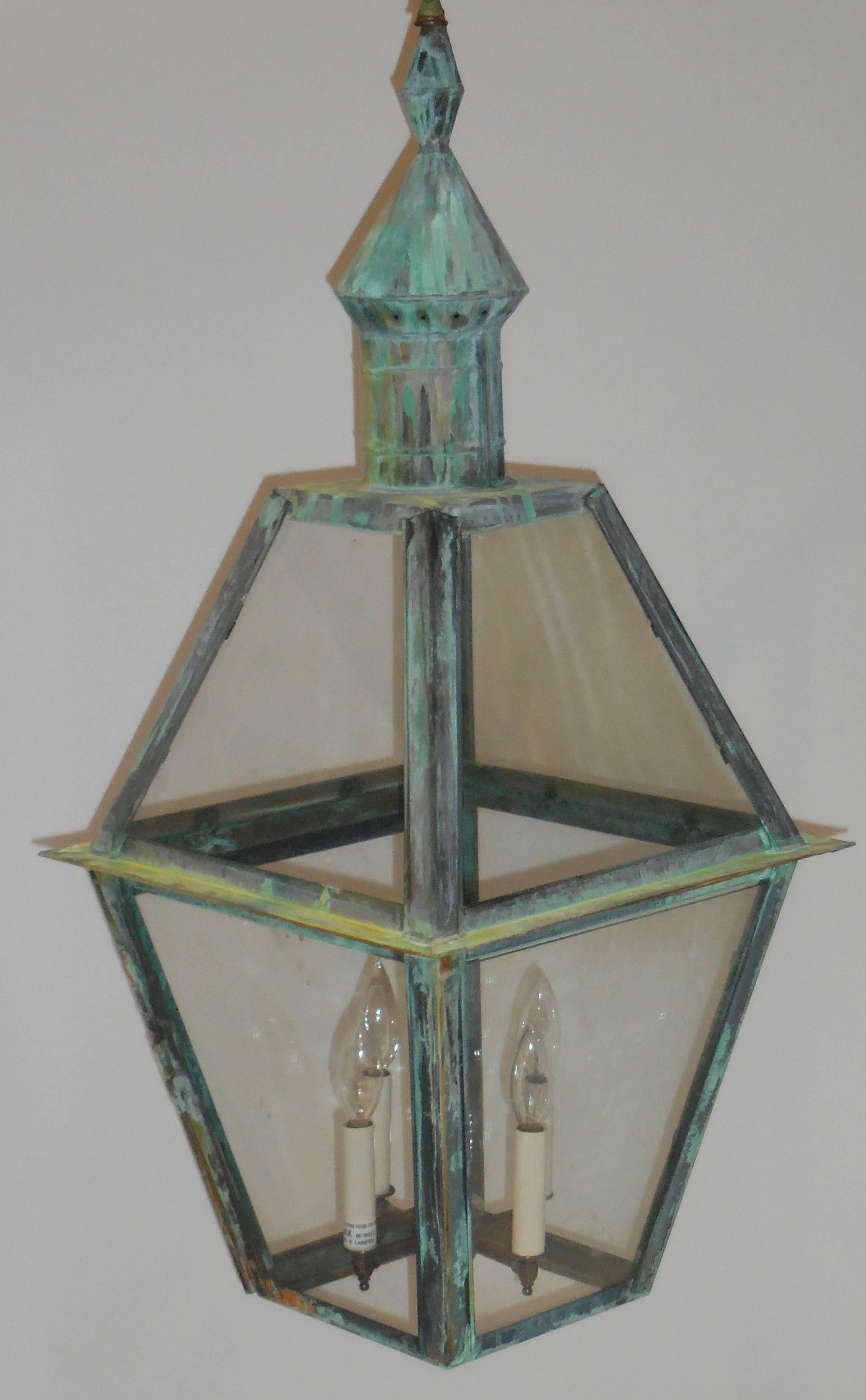 Large Hanging Solid Copper Lantern 3
