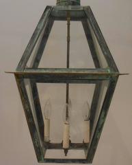Large Hanging Solid Copper Lantern