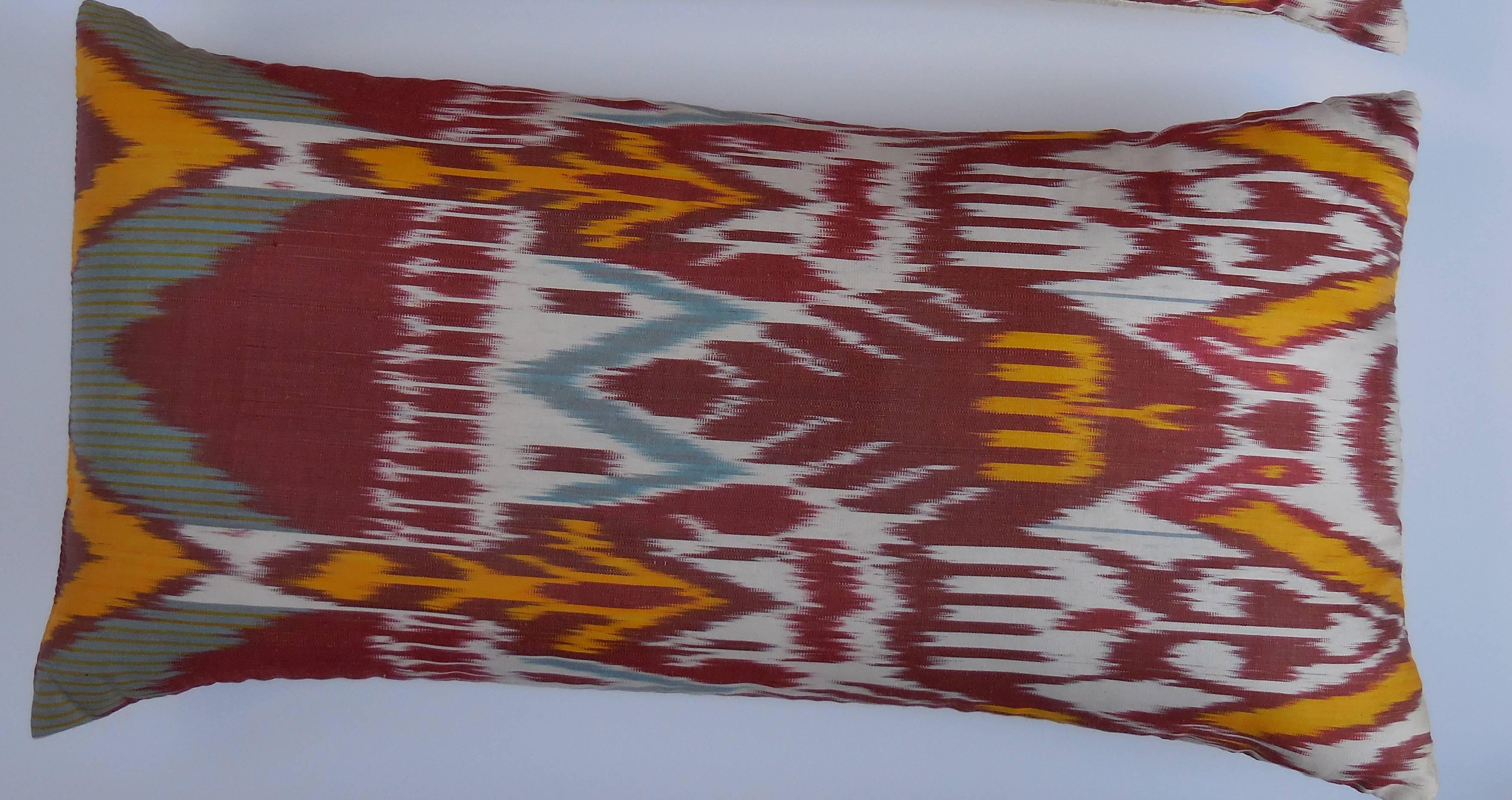 Hollywood Regency Pair of Colorful Ikat Pillows