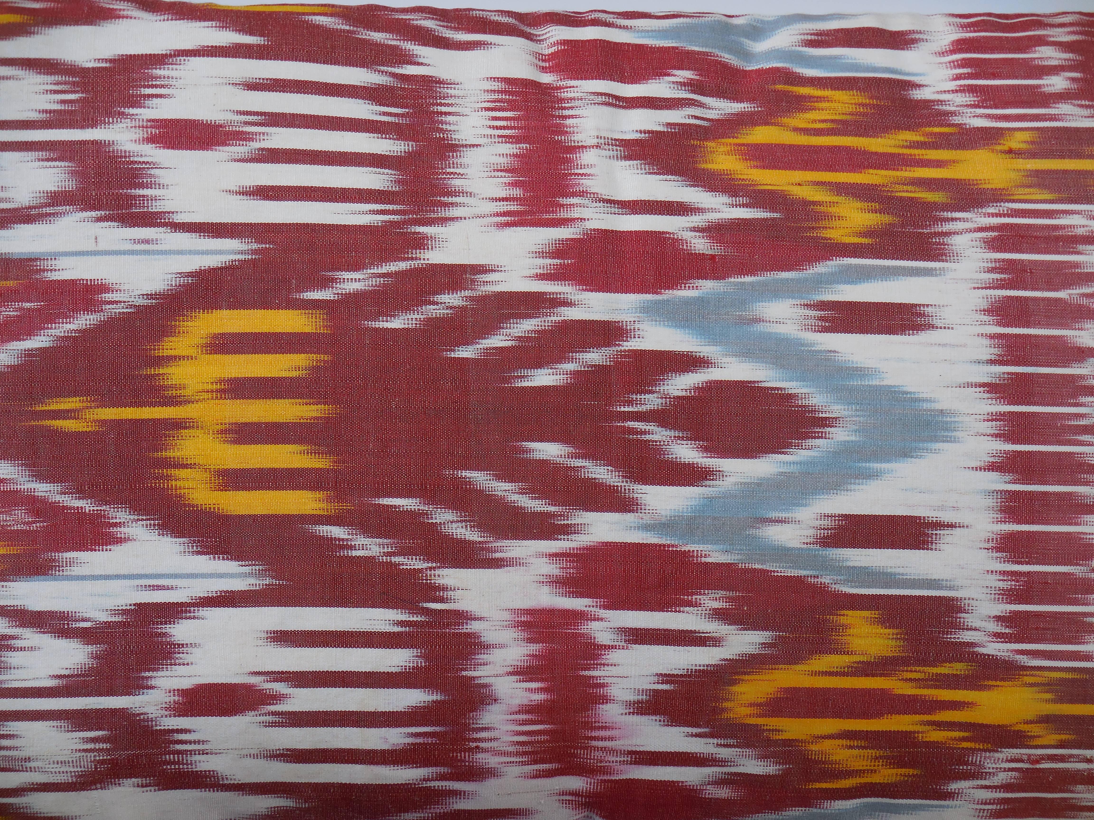 Hand-Crafted Pair of Colorful Ikat Pillows