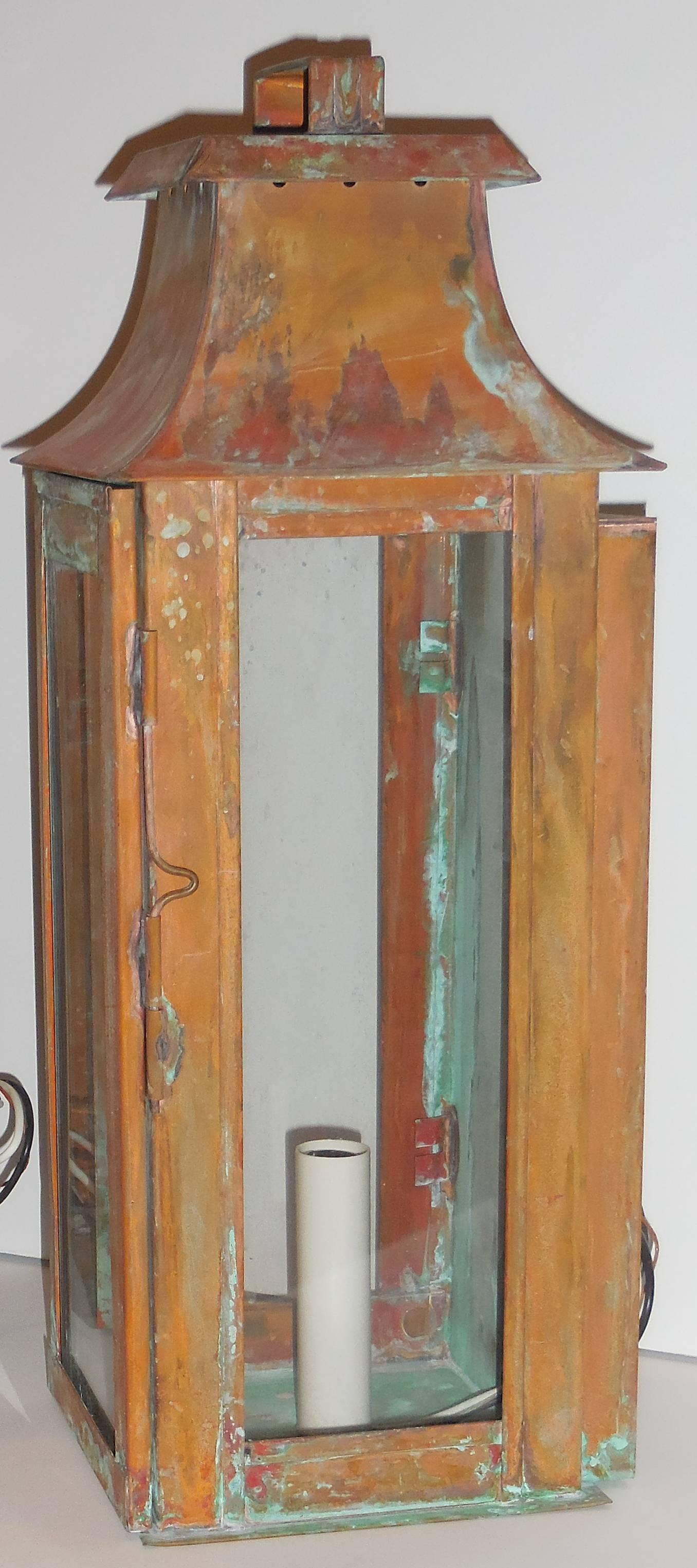 American Pair of Copper Wall Lanterns