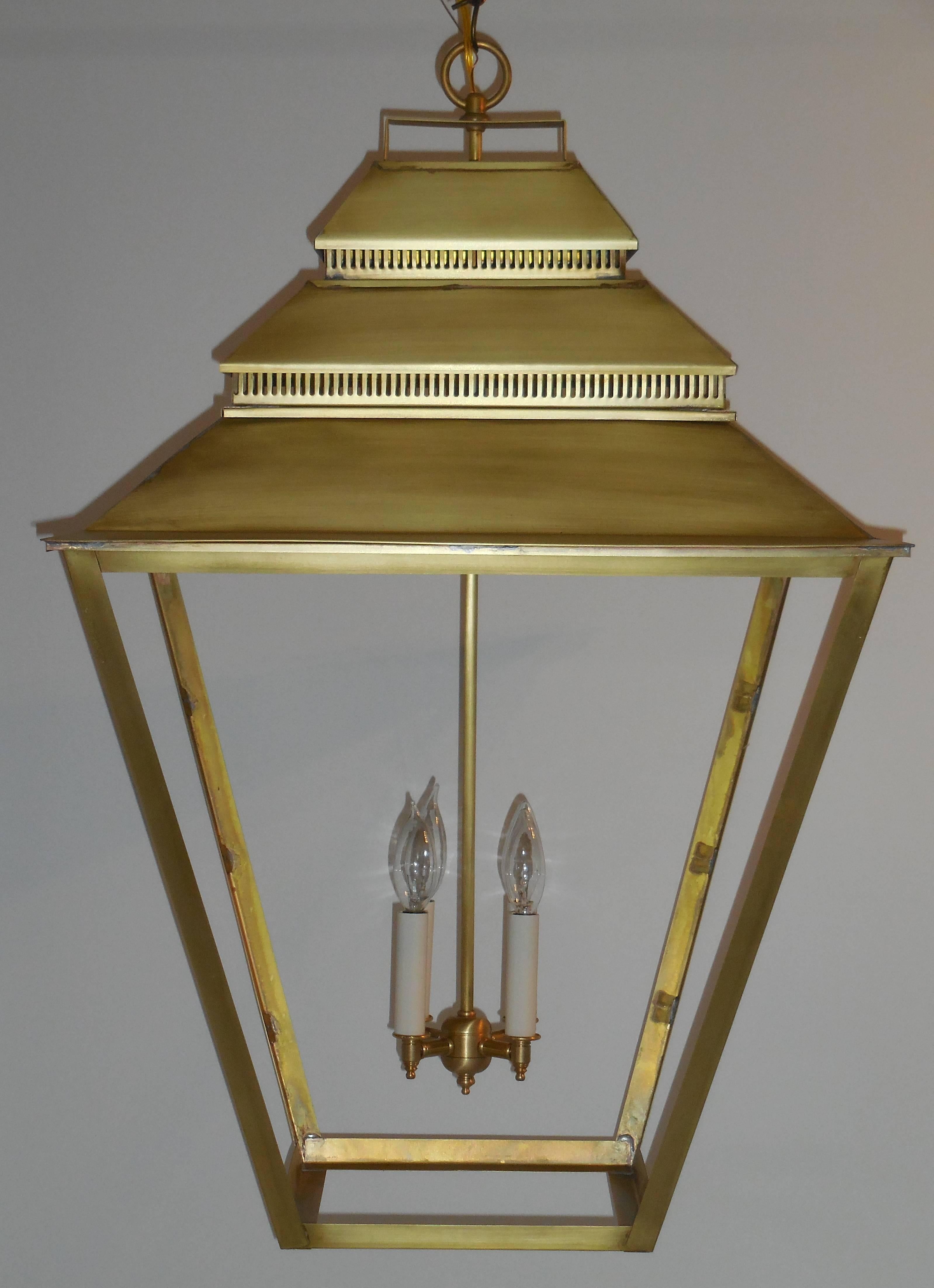 Large Brass Hanging Lantern 2