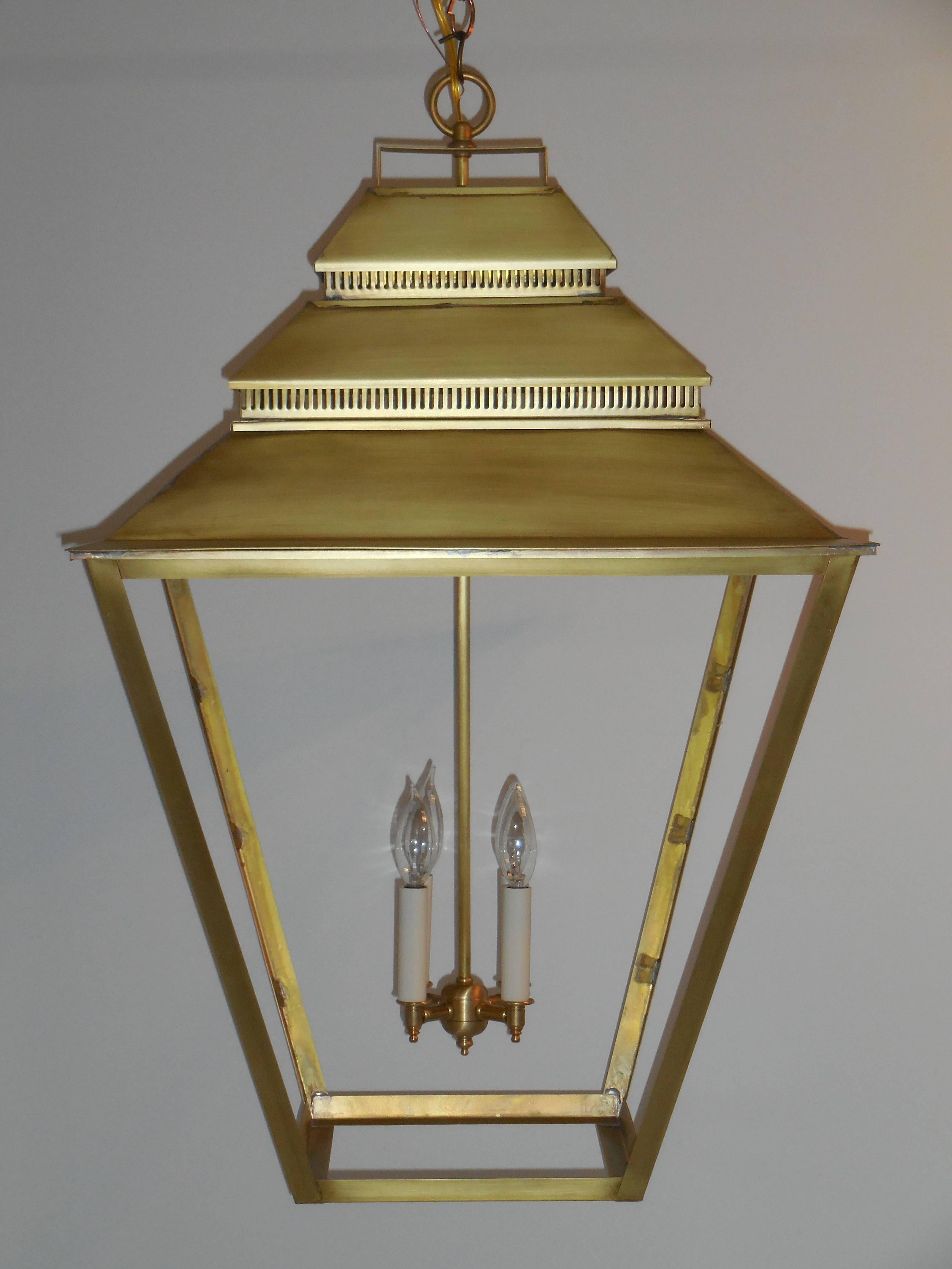 Large Brass Hanging Lantern 4
