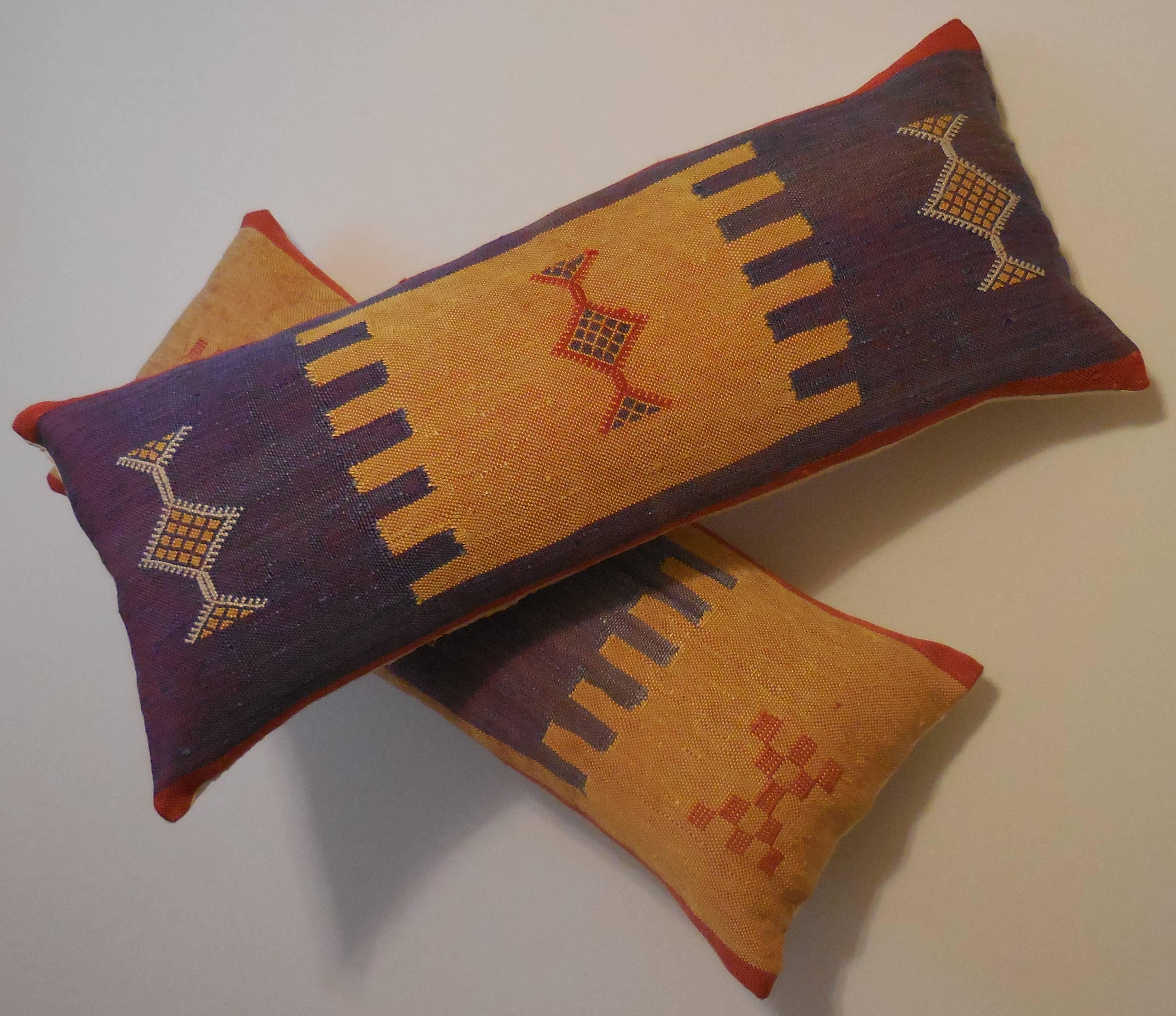 Moroccan Pair of Silk Pillows