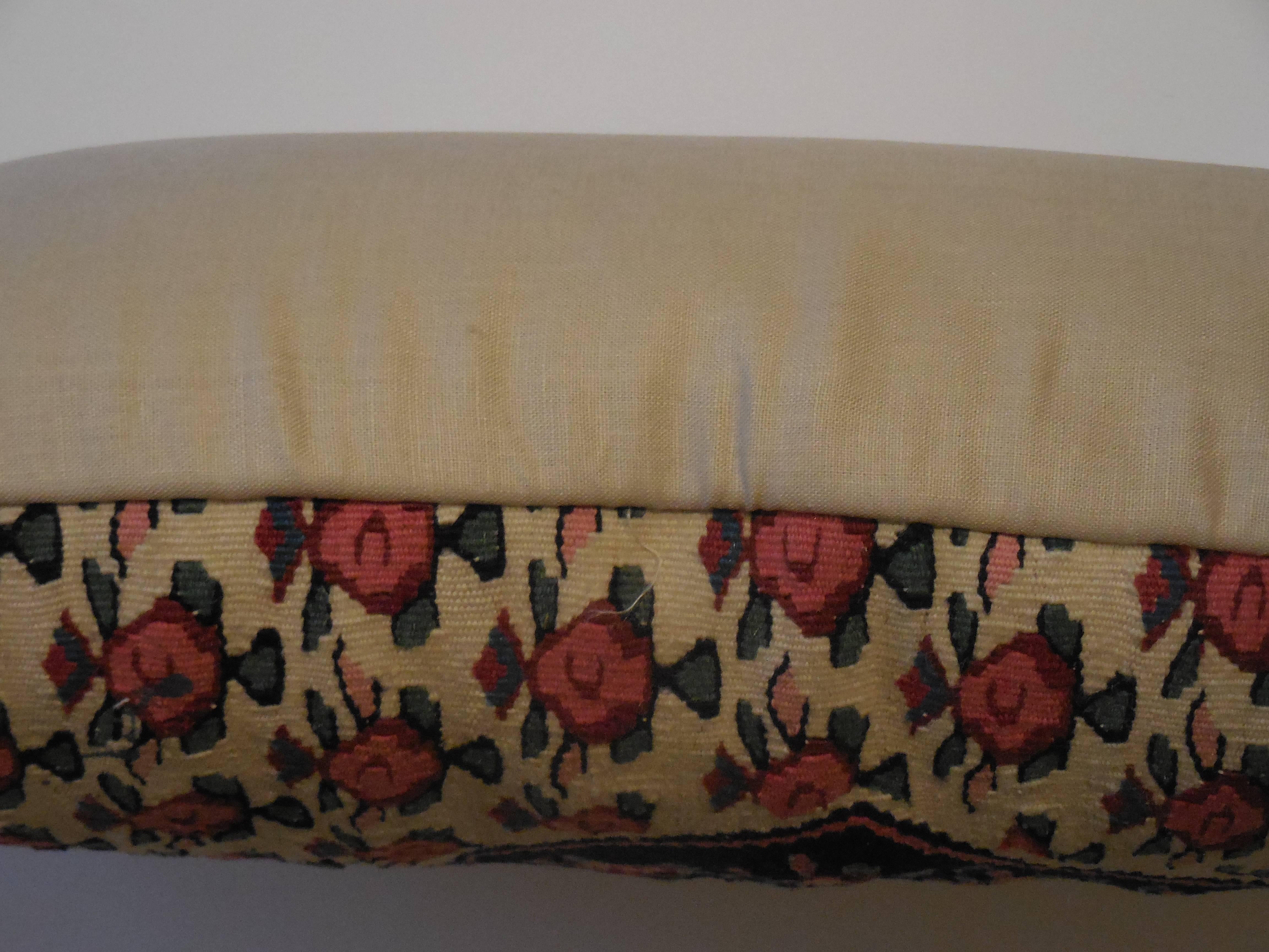 Large Flat-Weave Persian Rug Fragment Pillow 2