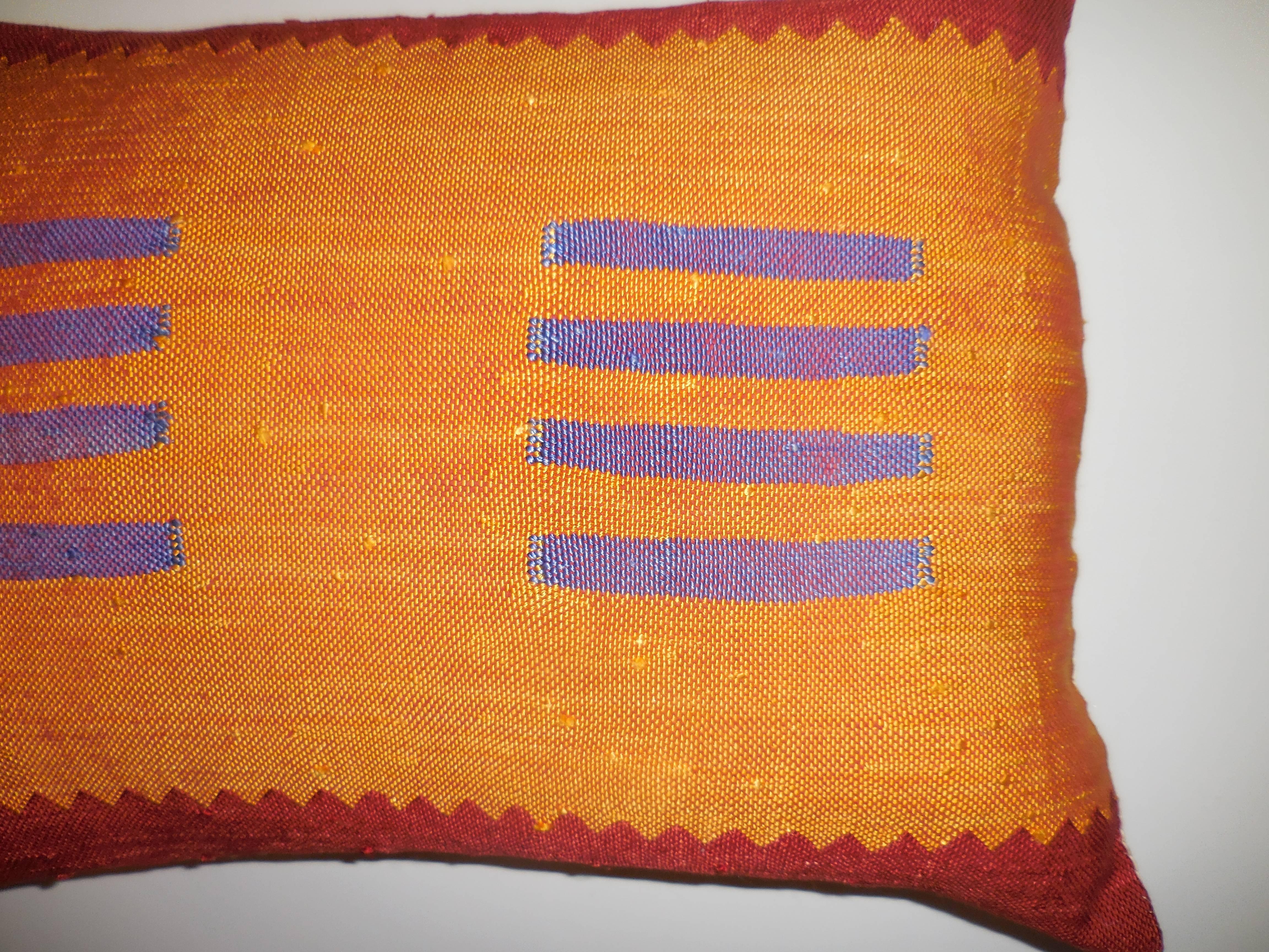 Pair of Silk Orange Pillows 1