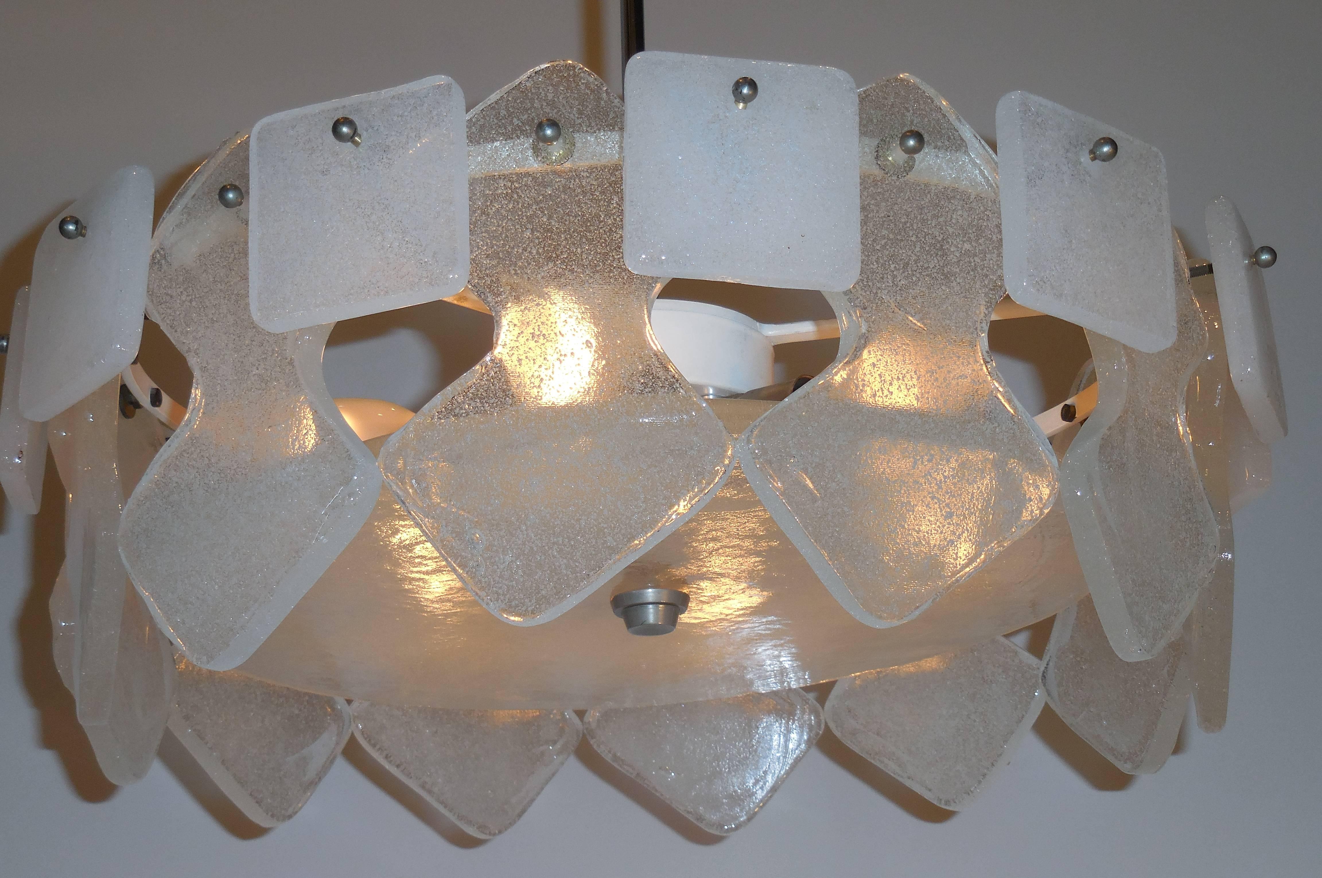 Funky Vintage Frosted Glass Chandelier 3