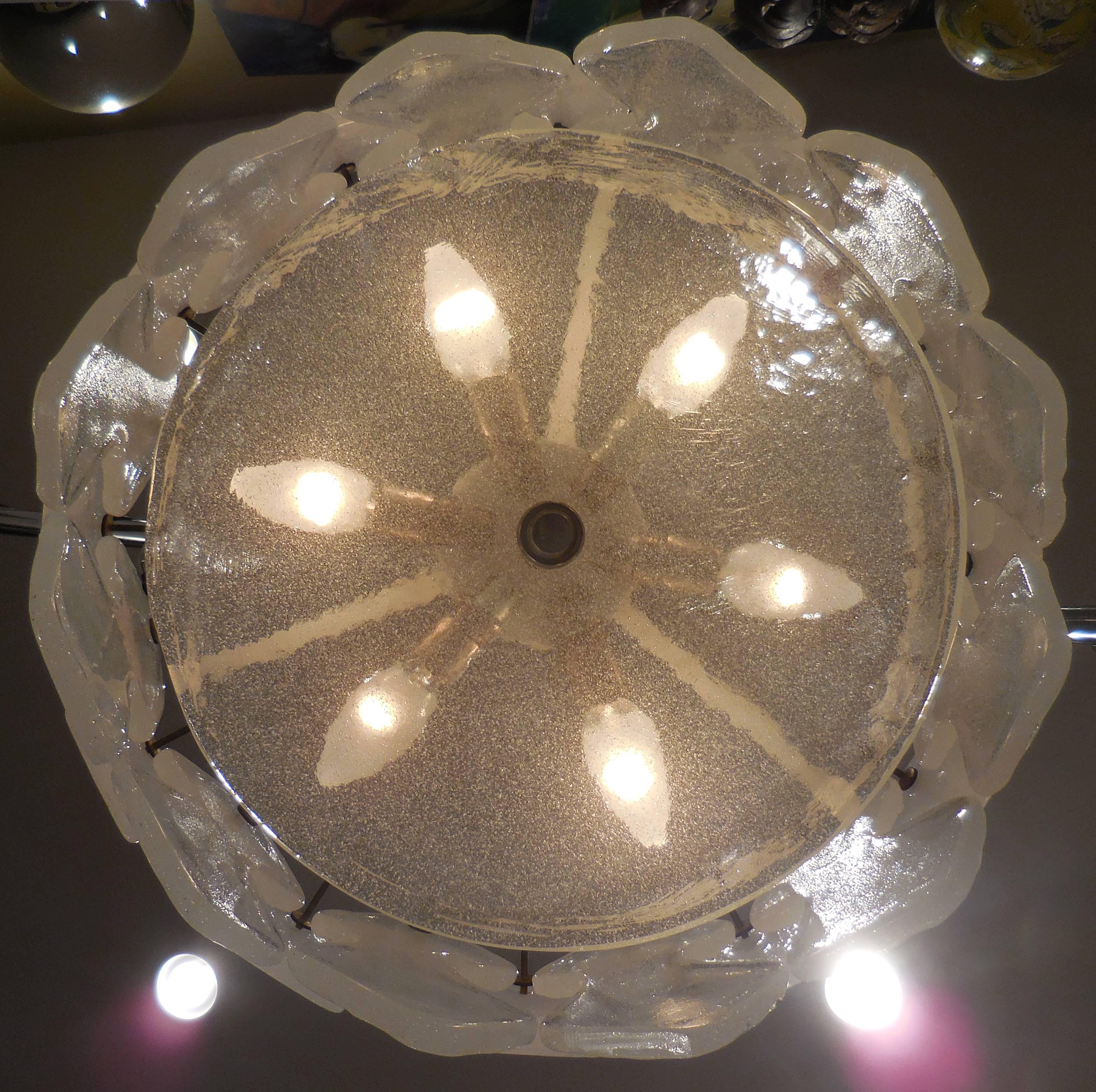 Funky Vintage Frosted Glass Chandelier 2