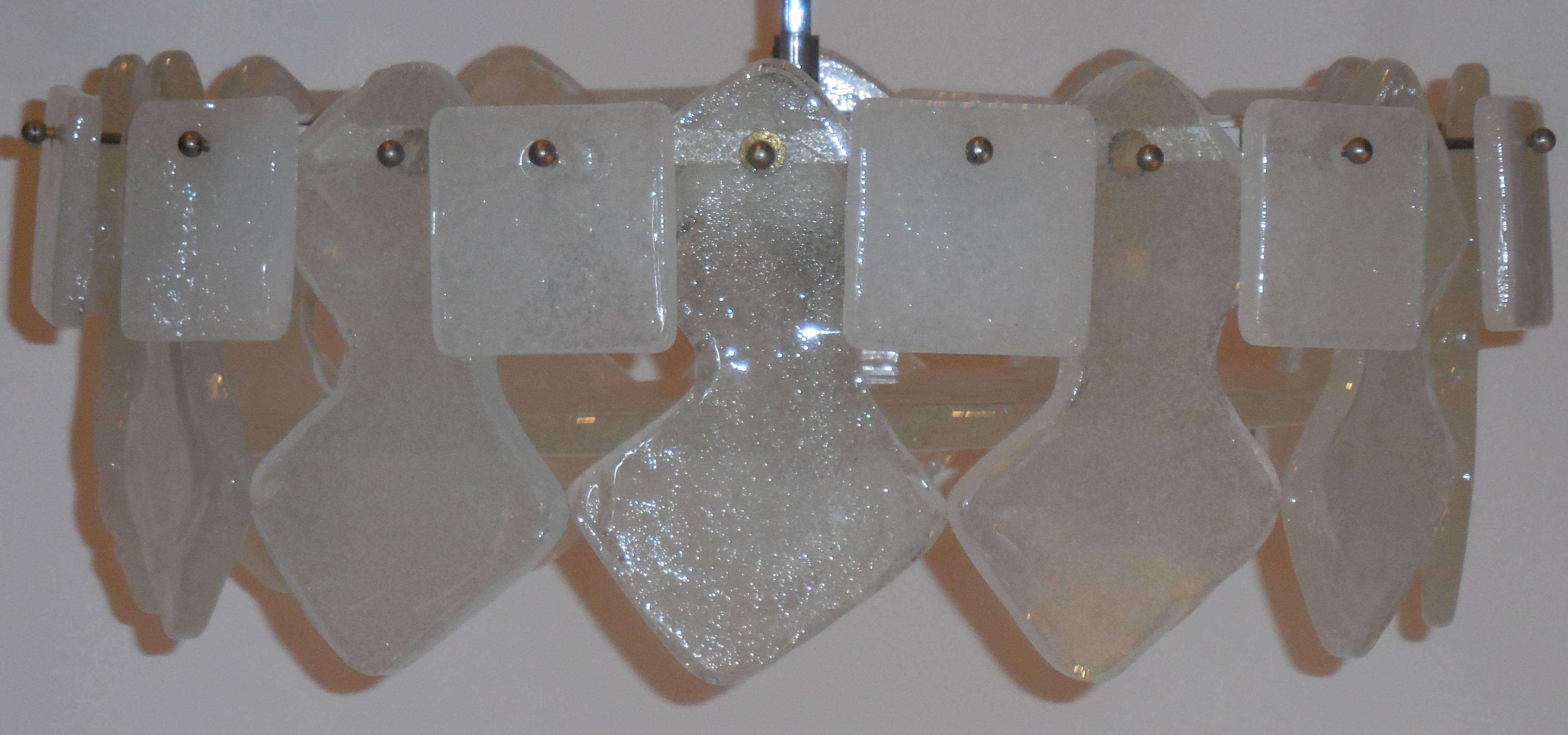 Mid-20th Century Funky Vintage Frosted Glass Chandelier