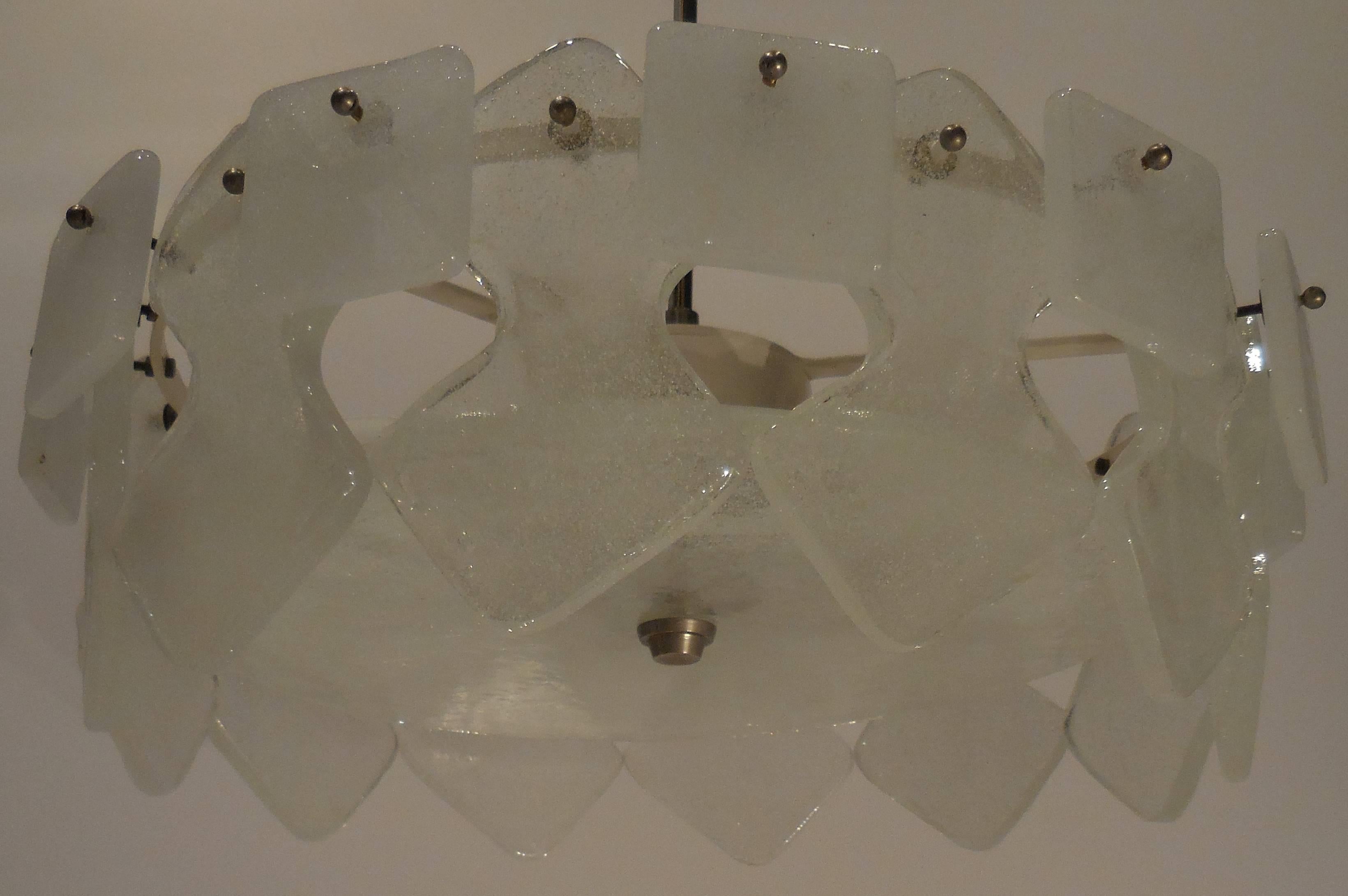 Funky Vintage Frosted Glass Chandelier 1