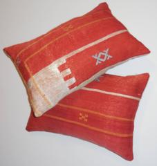 Pair of Flat-Weave Silk Pillows