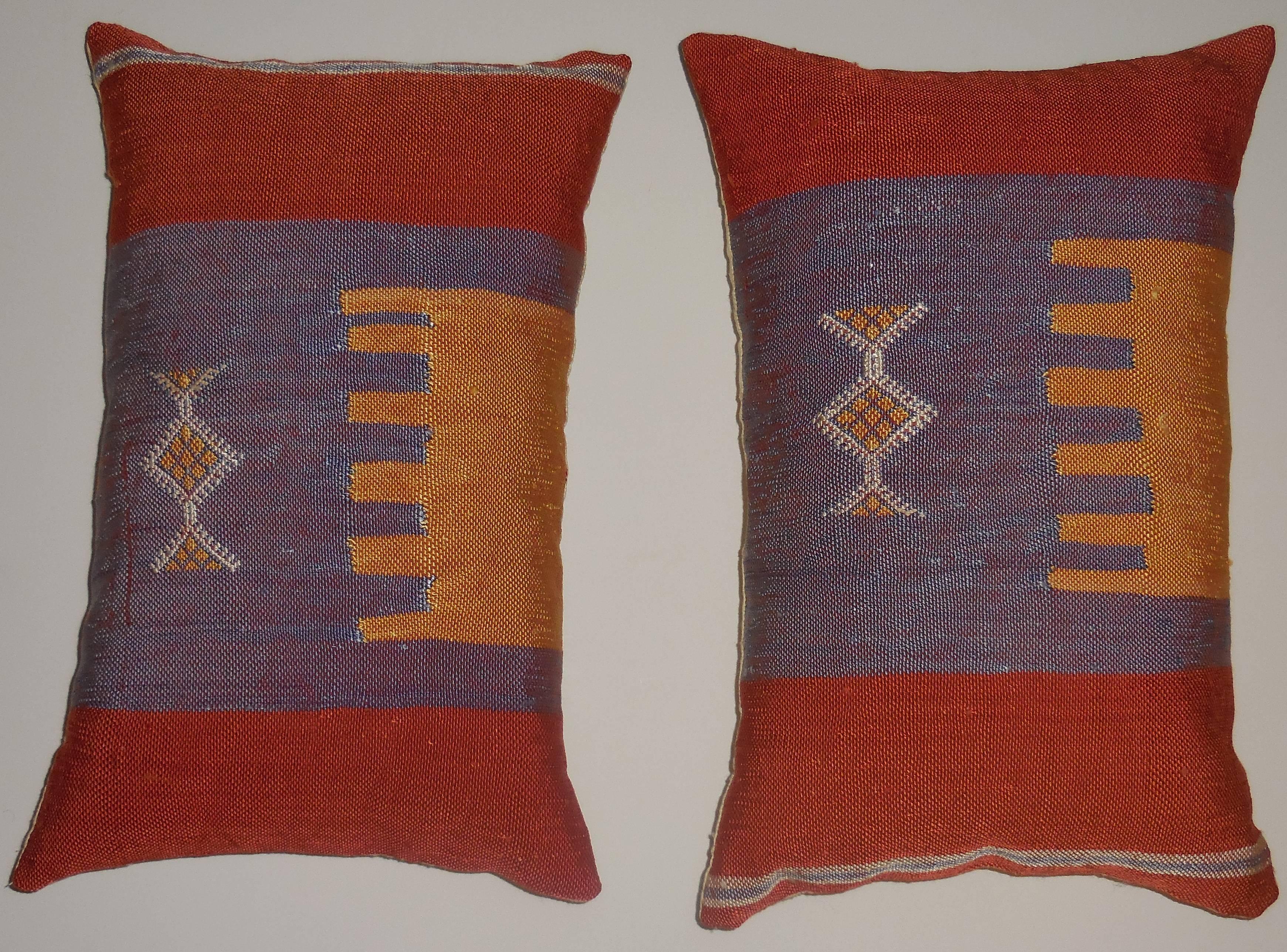 20th Century Pair of Abstract Handwoven Pillows