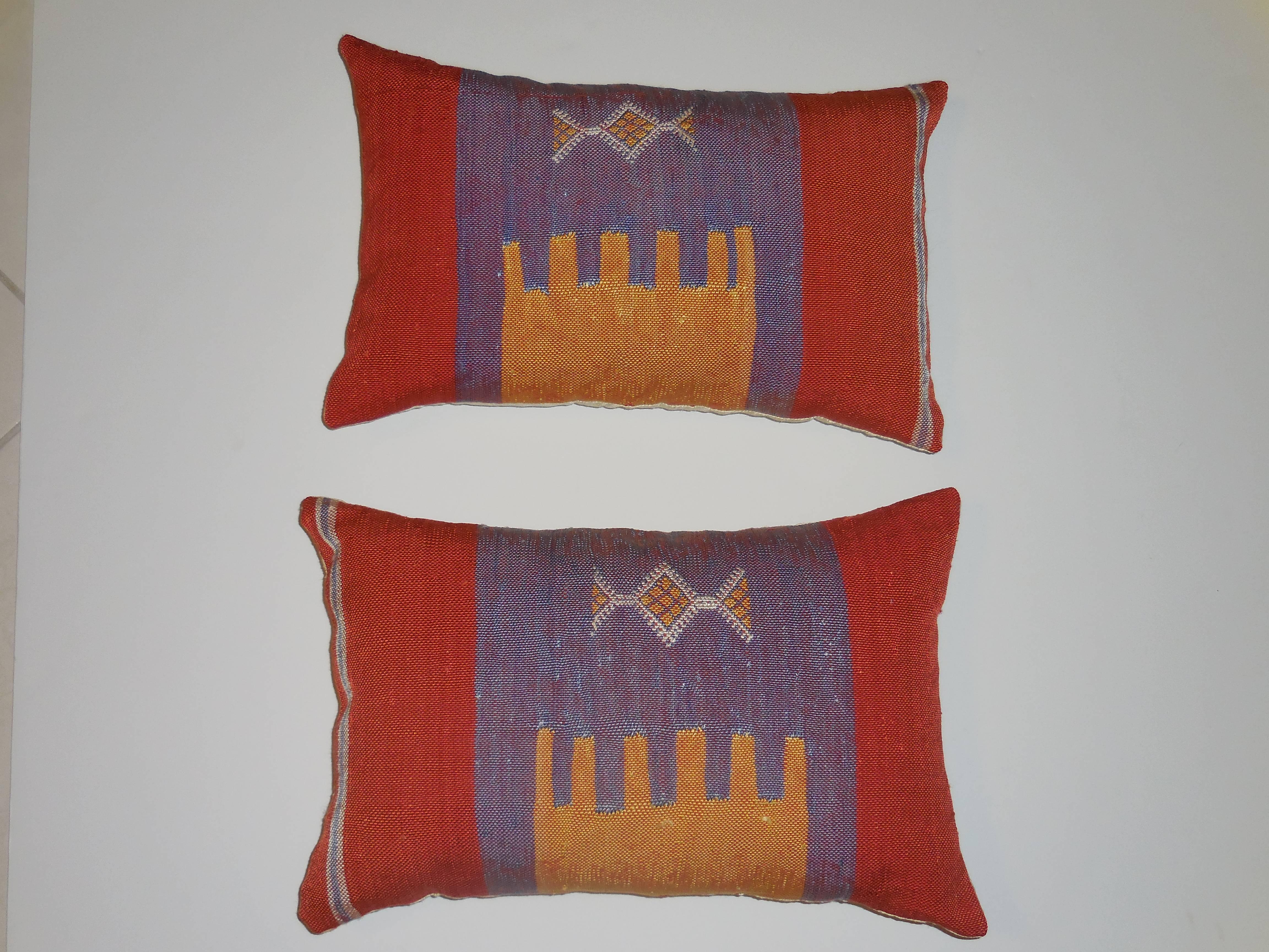 Pair of Abstract Handwoven Pillows 1