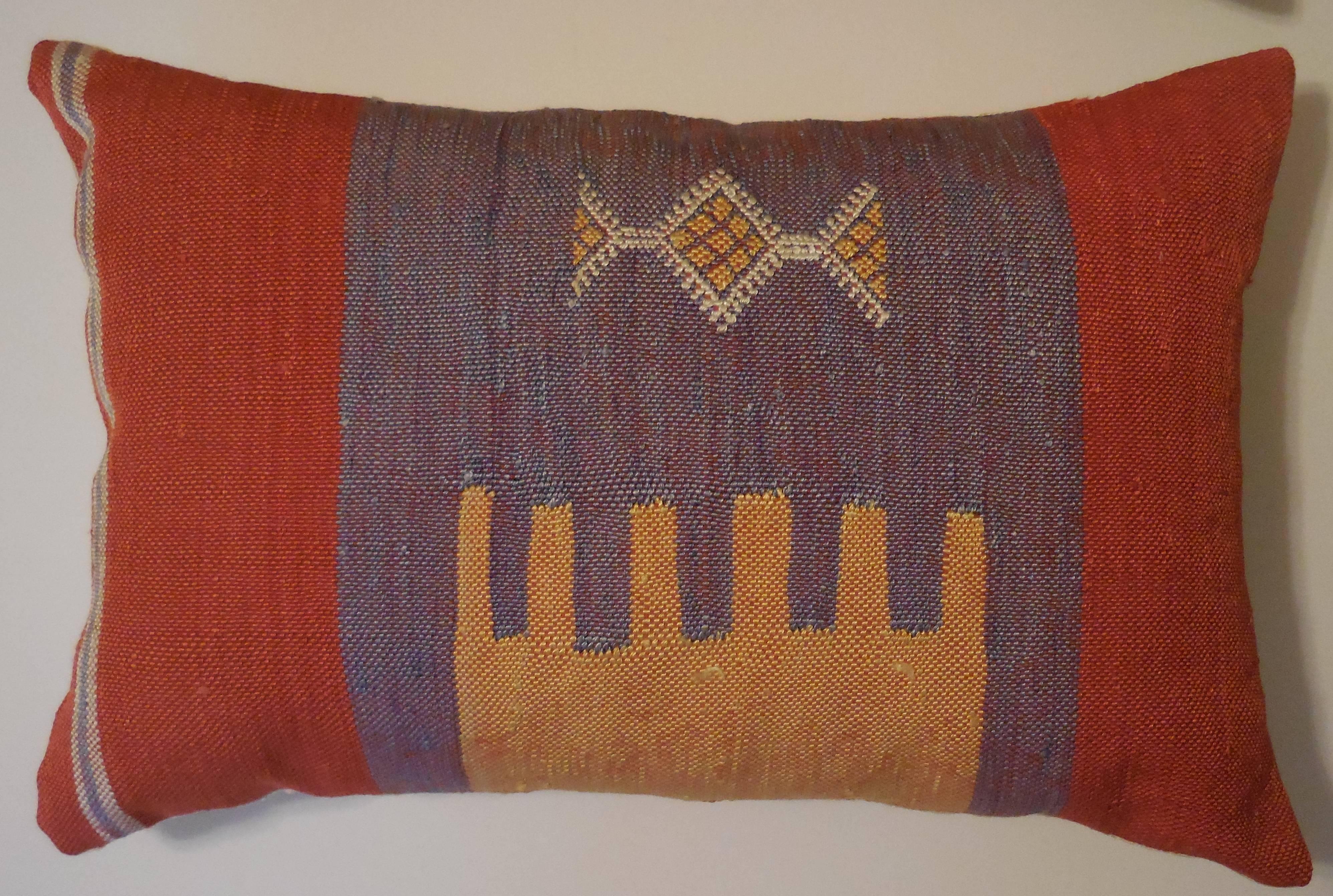North American Pair of Abstract Handwoven Pillows