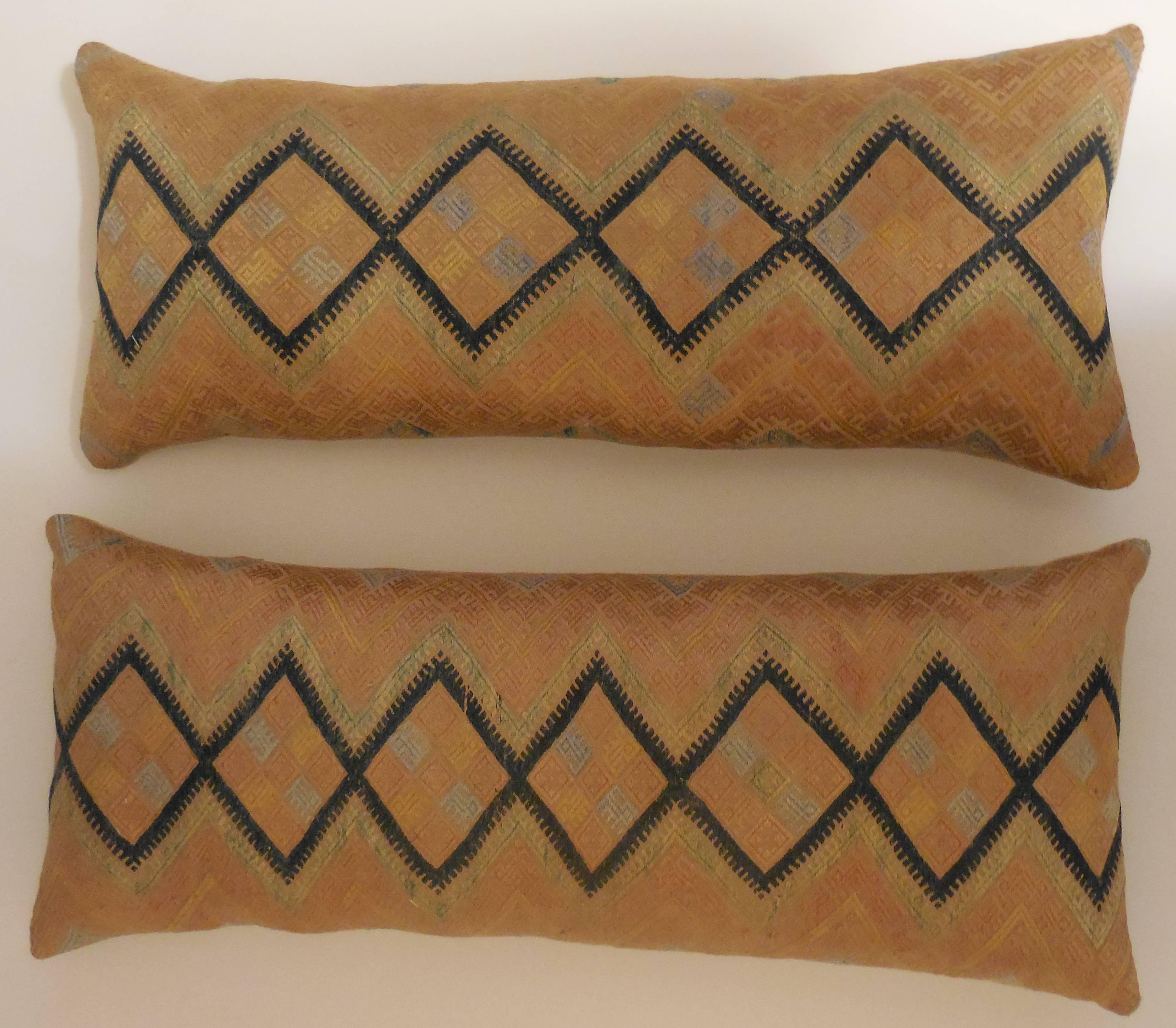Pair of Antique Suzani Fragment Pillows  In Excellent Condition In Delray Beach, FL