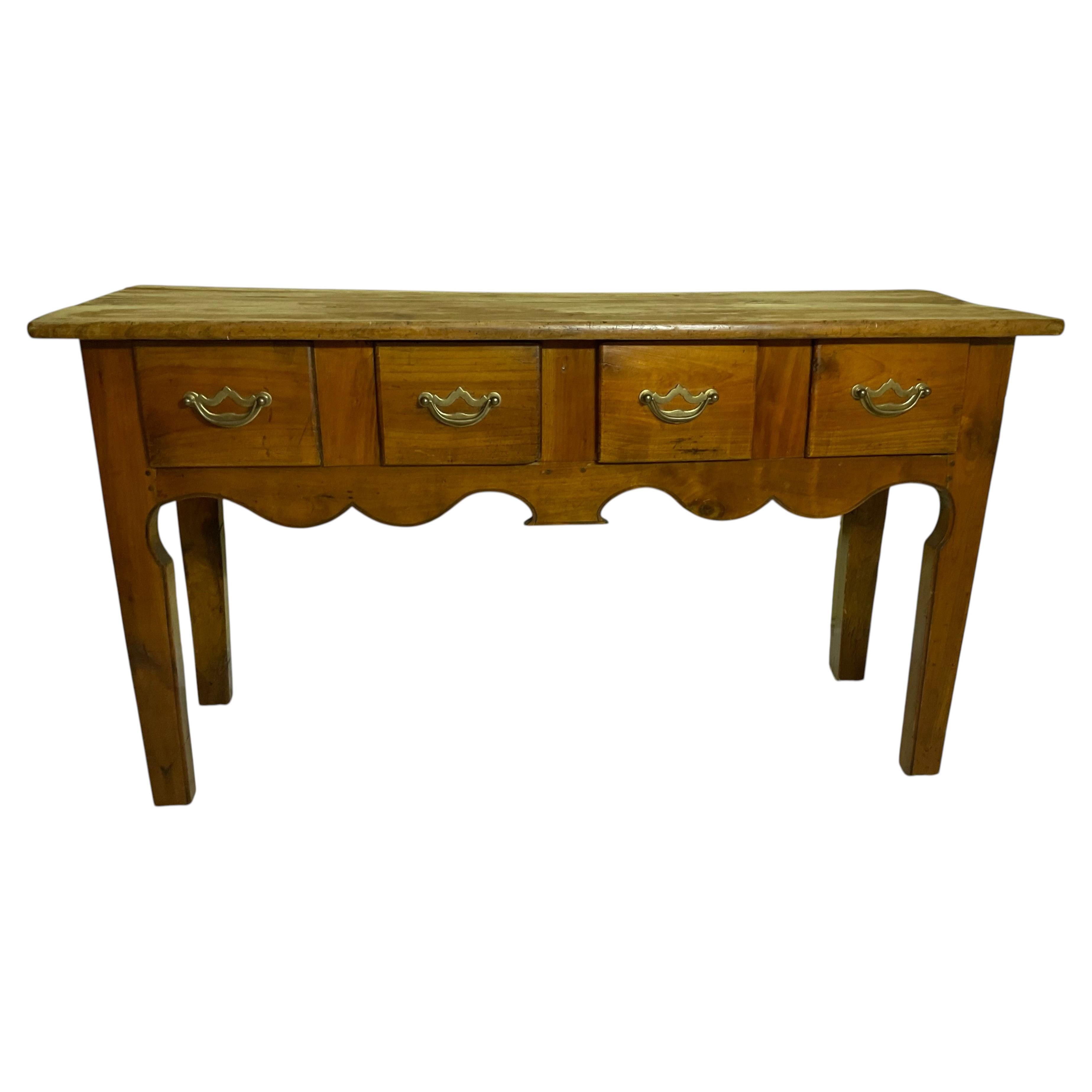 Console de ferme ancienne, buffet rustique fabriqué à la main, style vintage champêtre en vente