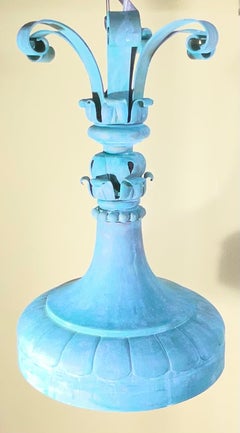 Exquisite 19th-Century Salvage Solid Copper Chandelier / Ceiling Light Fixture