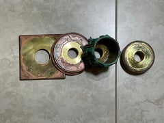 Stunning Pair of Solid Copper and Bronze Architectural Column Sculptures / Bases