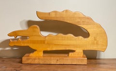 Handcrafted Solid Wood Alligator / Crocodile Sculpture