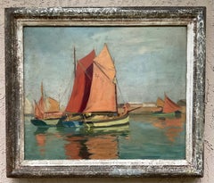 Early 20th Century French Impressionist Harbor Painting / Lucien Lefebvre\-Foine