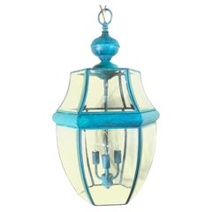 Large Vintage Solid Brass Hanging Lantern/Light Fixture-24”High x 14”.5 Wide