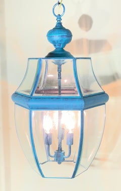 Large Vintage Solid Brass Hanging Lantern/Light Fixture-24”High x 14”.5 Wide