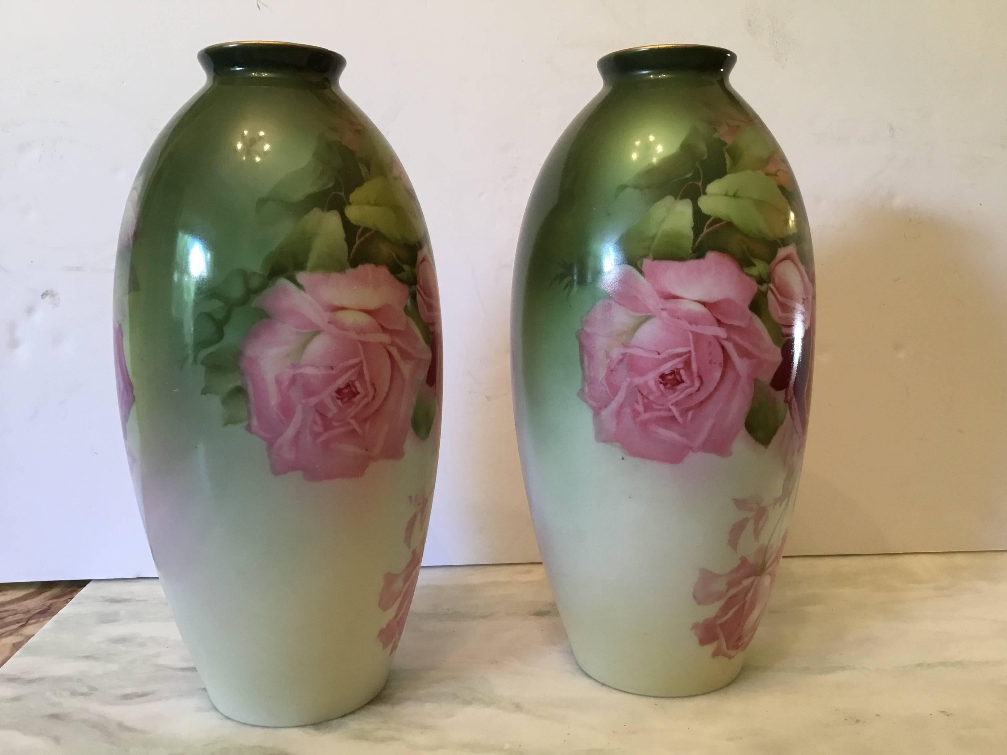 German Pair of Fine Porcelain Vases