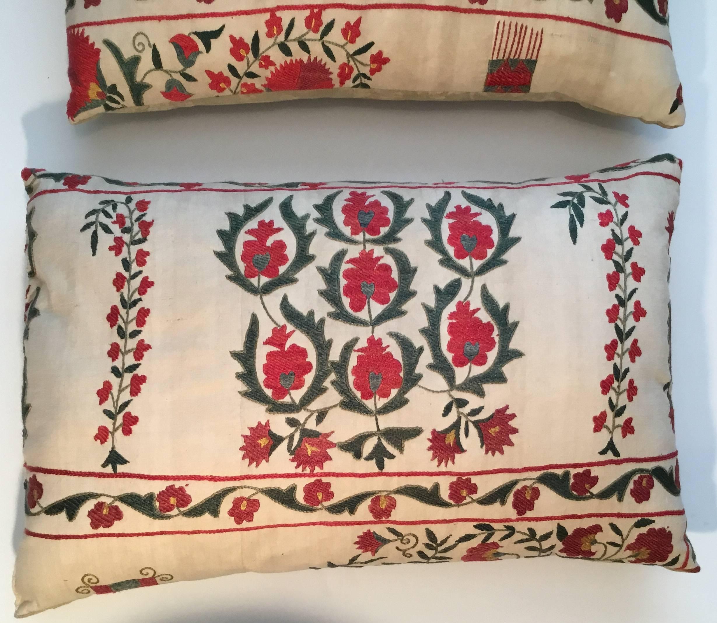 20th Century Pair of Vintage Suzani Pillows