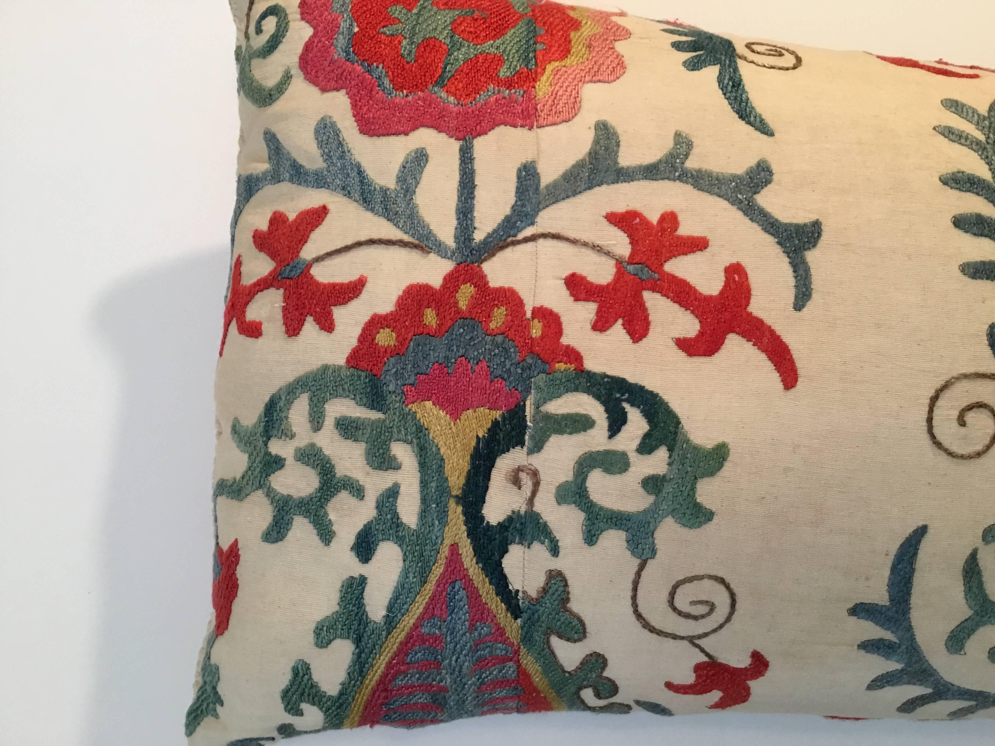 Vintage Suzani Long Pillow 2