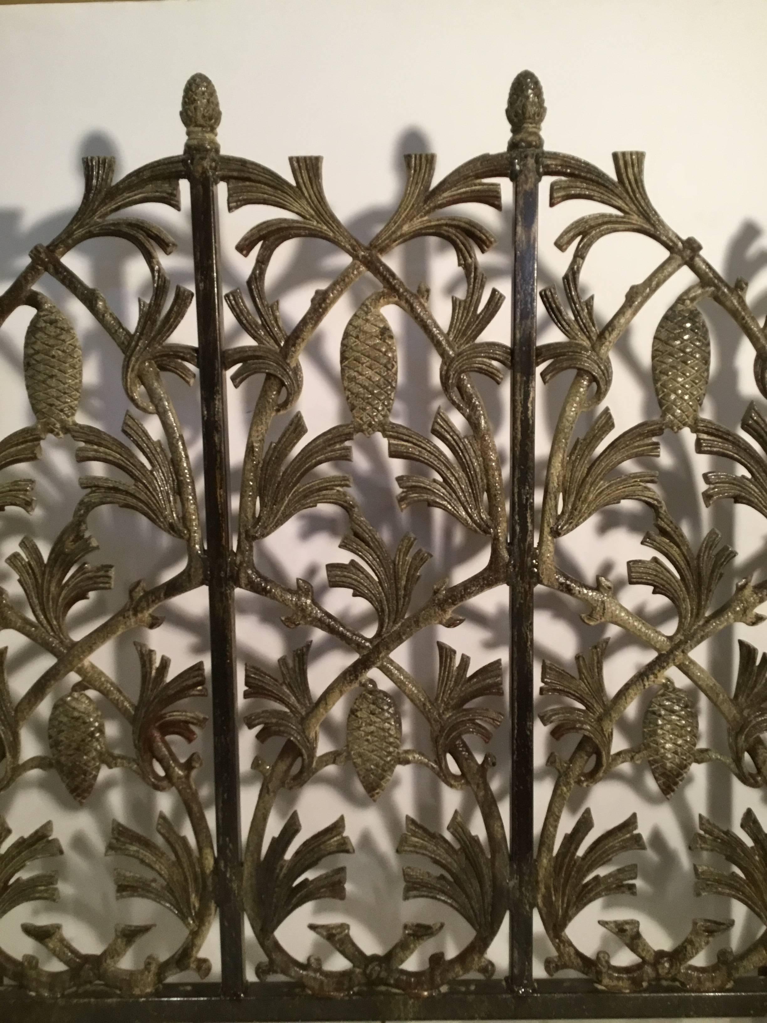 Cast Iron Pinecone Fireplace Screen