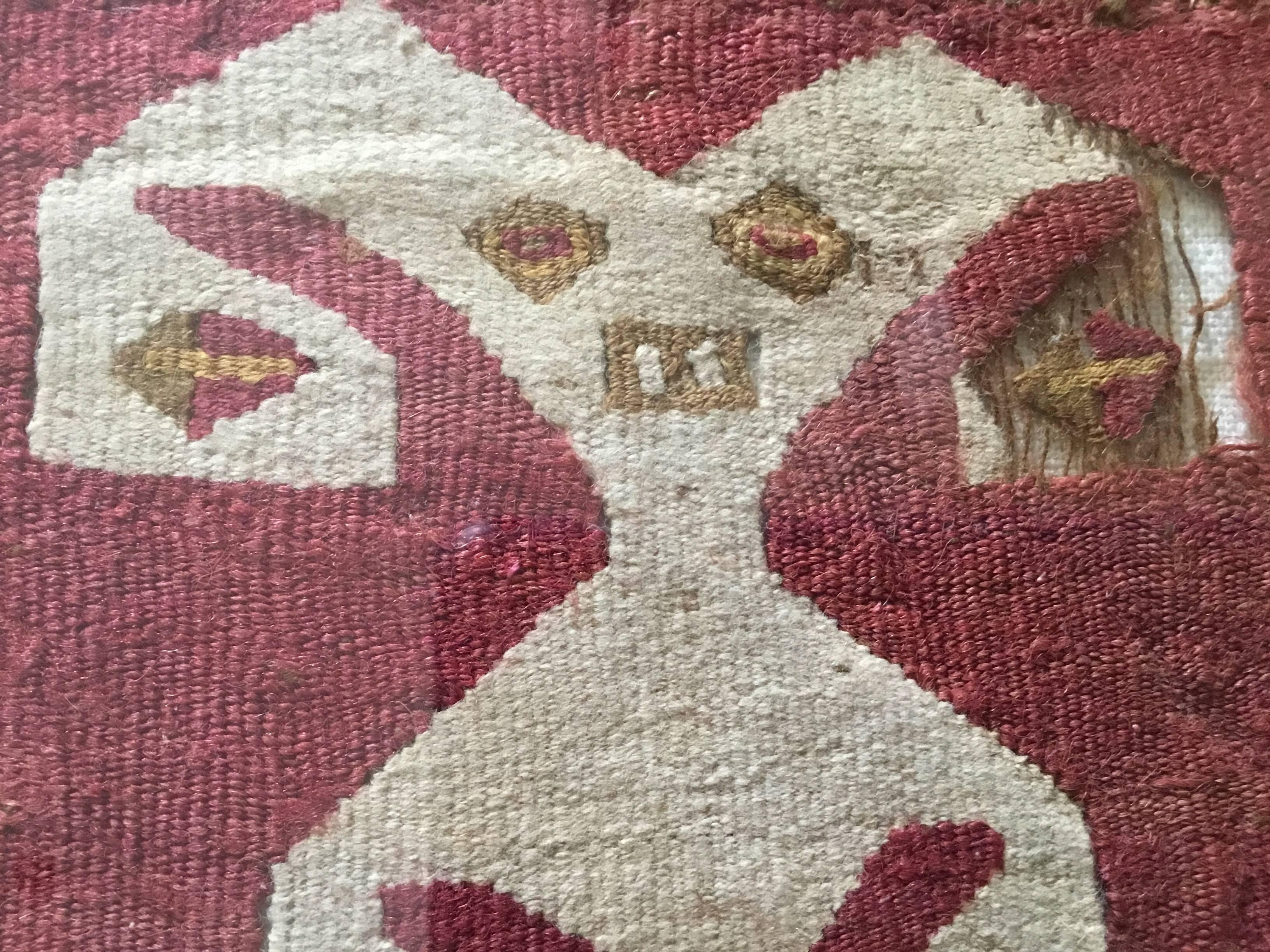 18th Century and Earlier Pre Colombian Antique Peruvian Textile Fragment