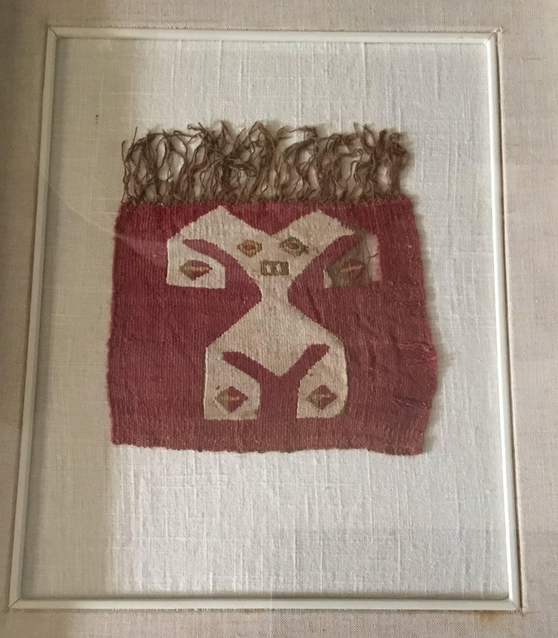Wool Pre Colombian Antique Peruvian Textile Fragment
